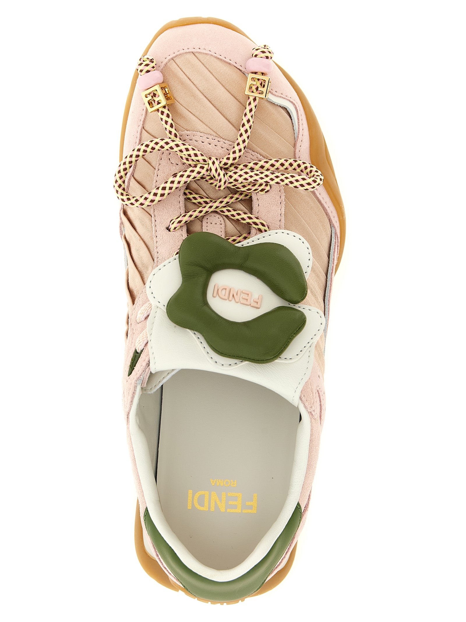 Fendi Pink Wave Pulse Sneakers Calf Leather