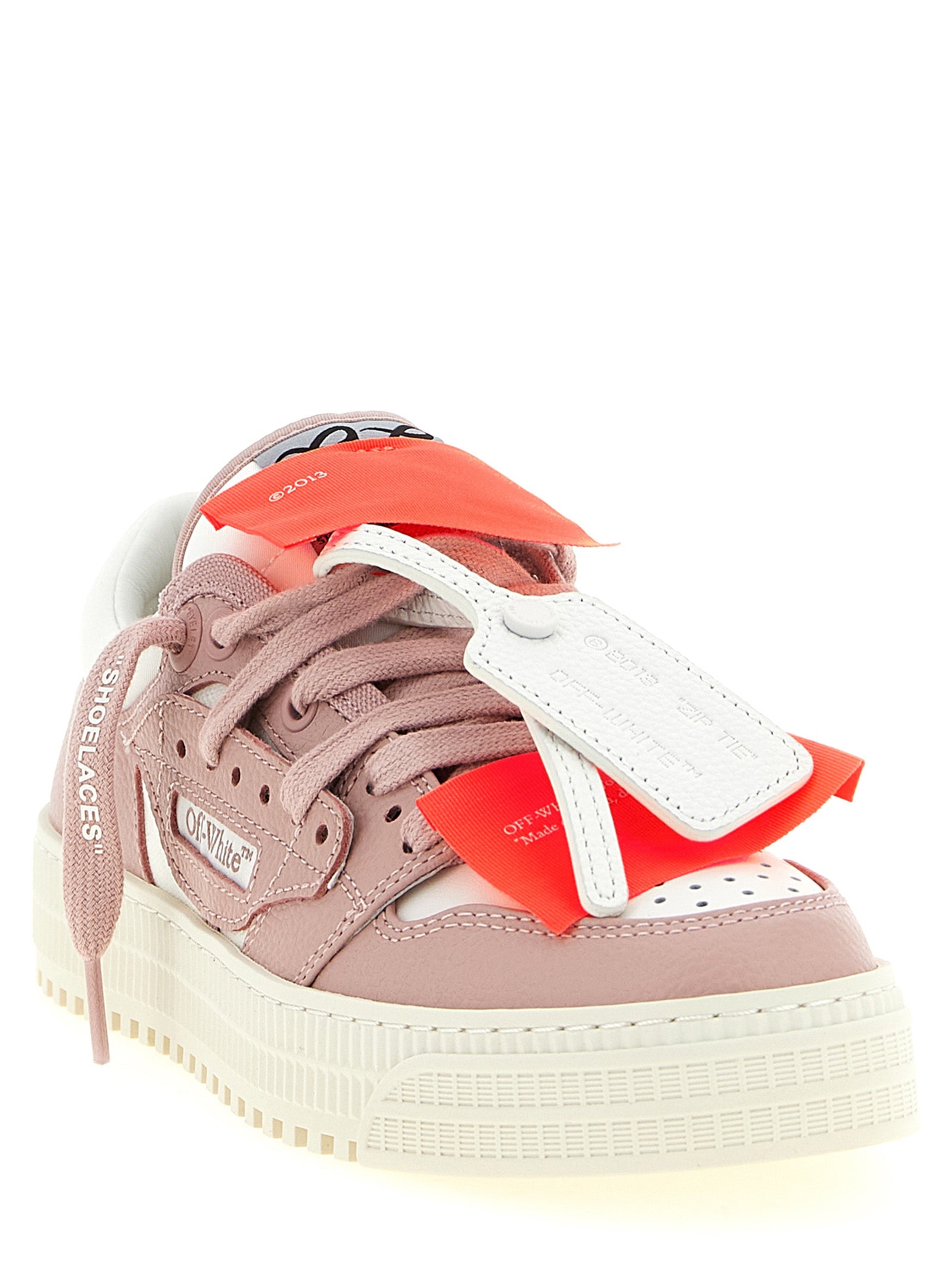 Off-White Pink 3.0 Off Court Leather Low Top Sneakers