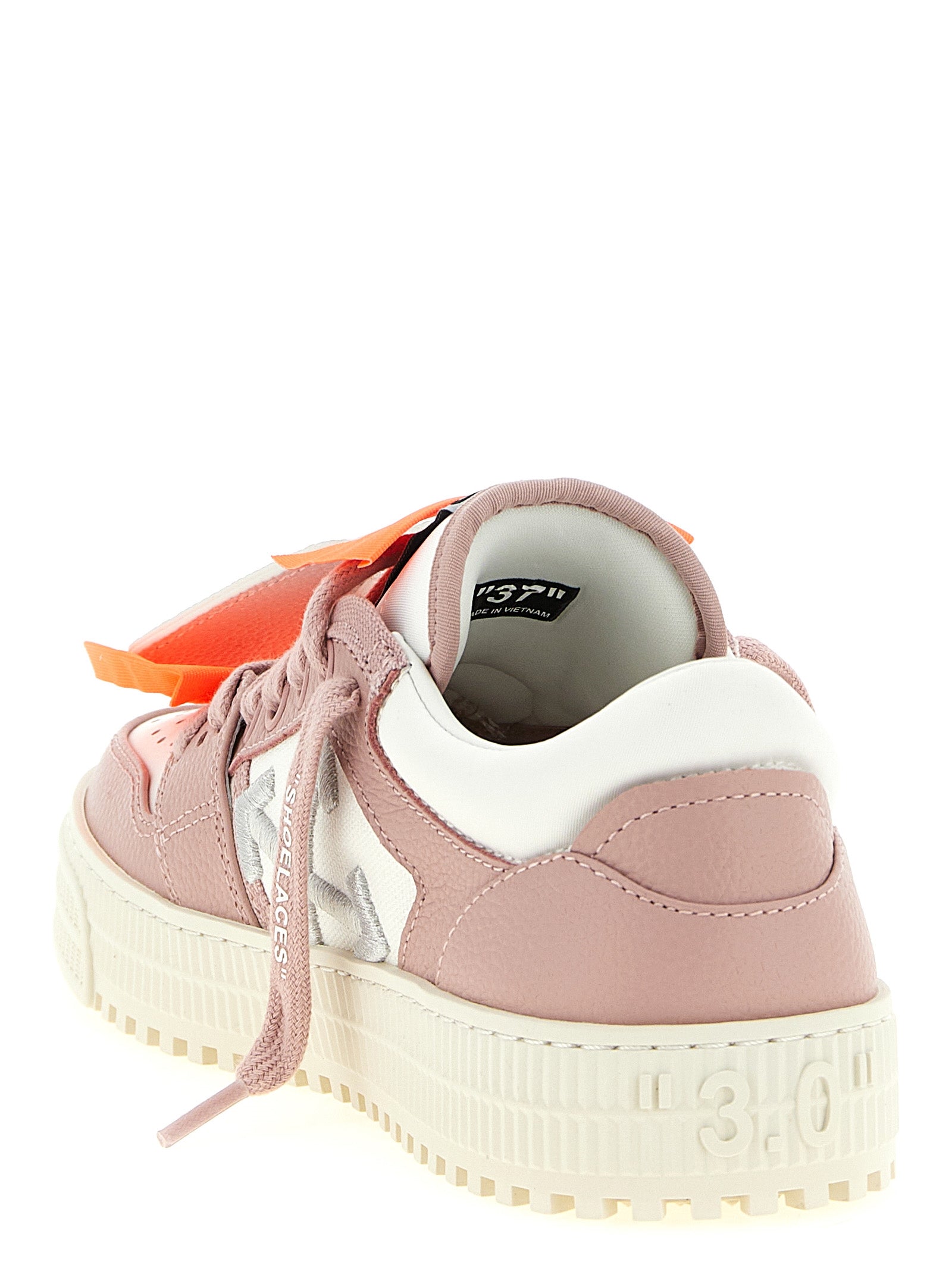 Off-White Pink 3.0 Off Court Leather Low Top Sneakers