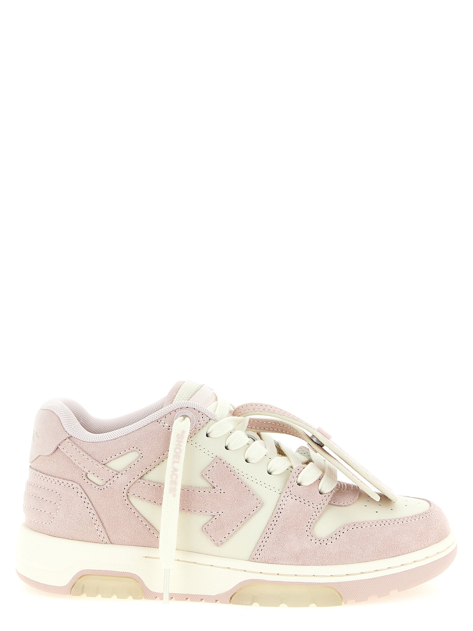 Off-White Pink Leather Low Top Sneakers
