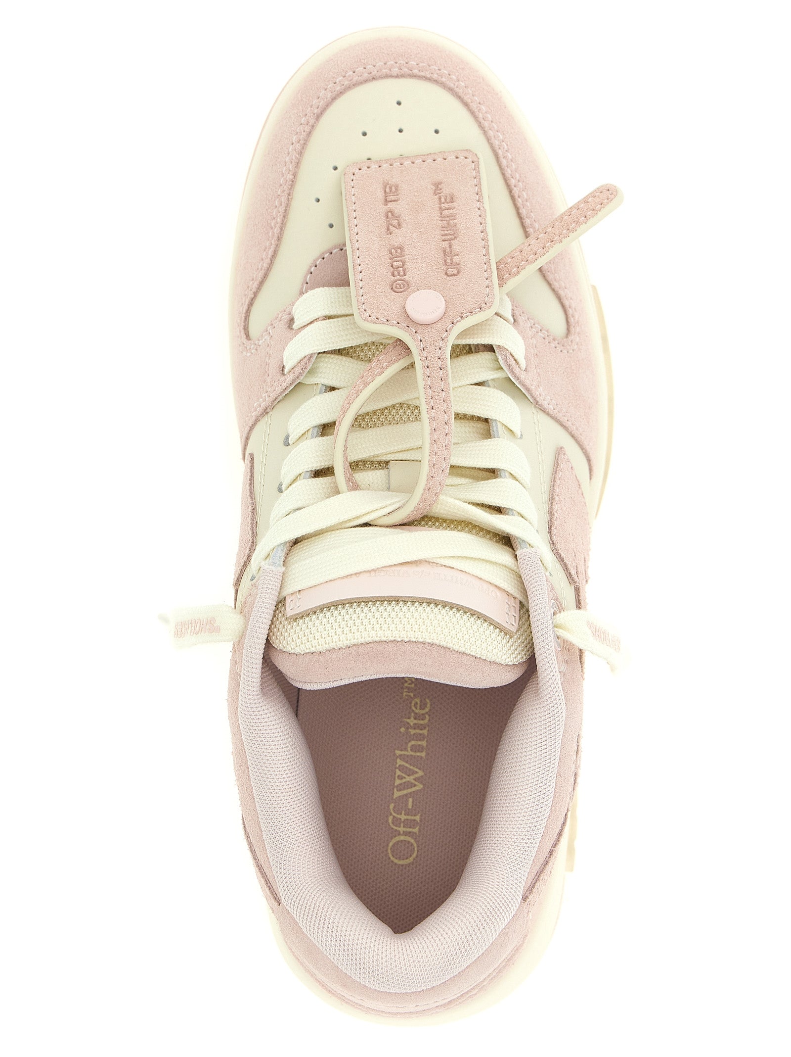 Off-White Pink Leather Low Top Sneakers
