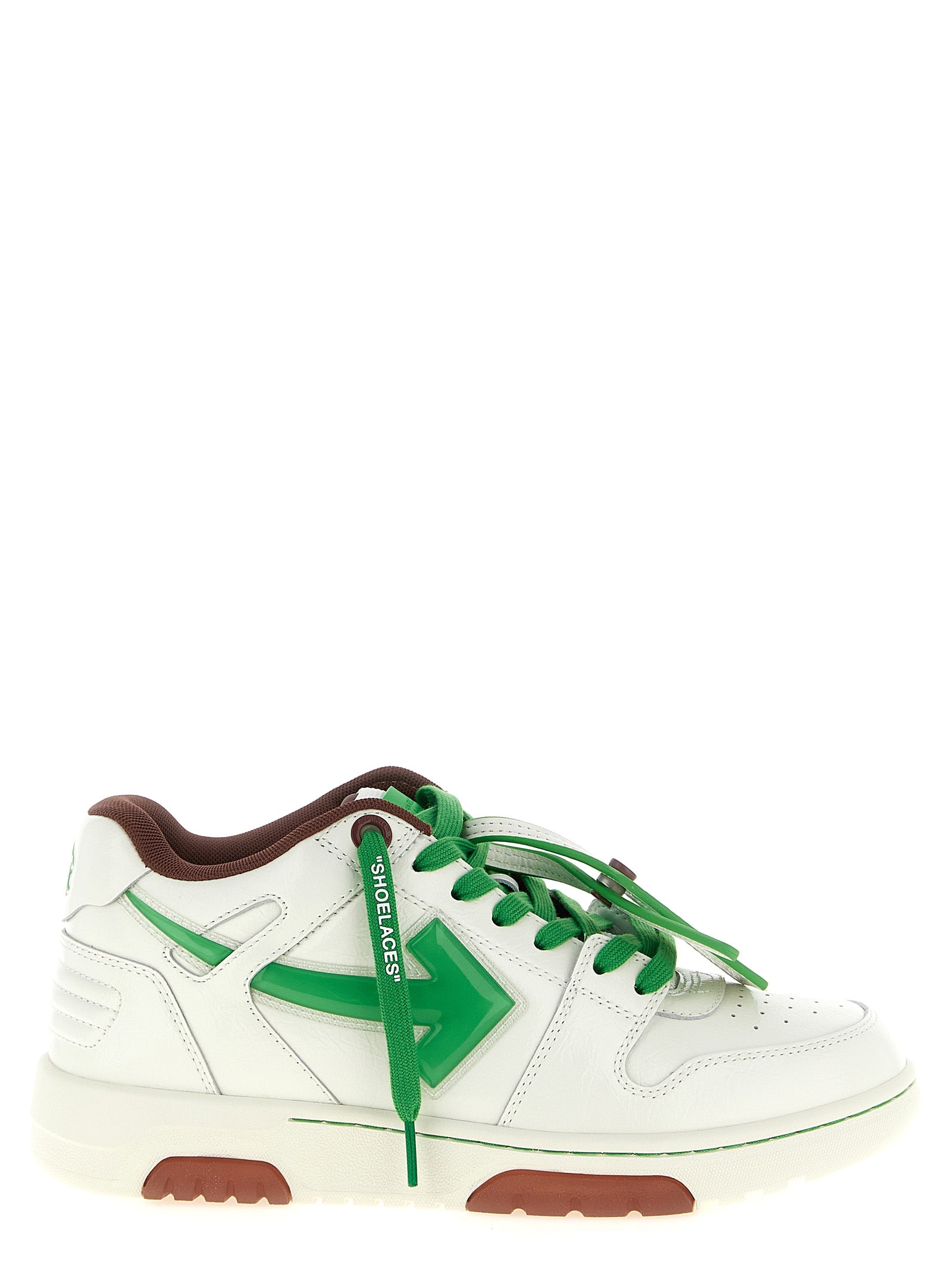 Off-White Green Leather Athletic Sneakers