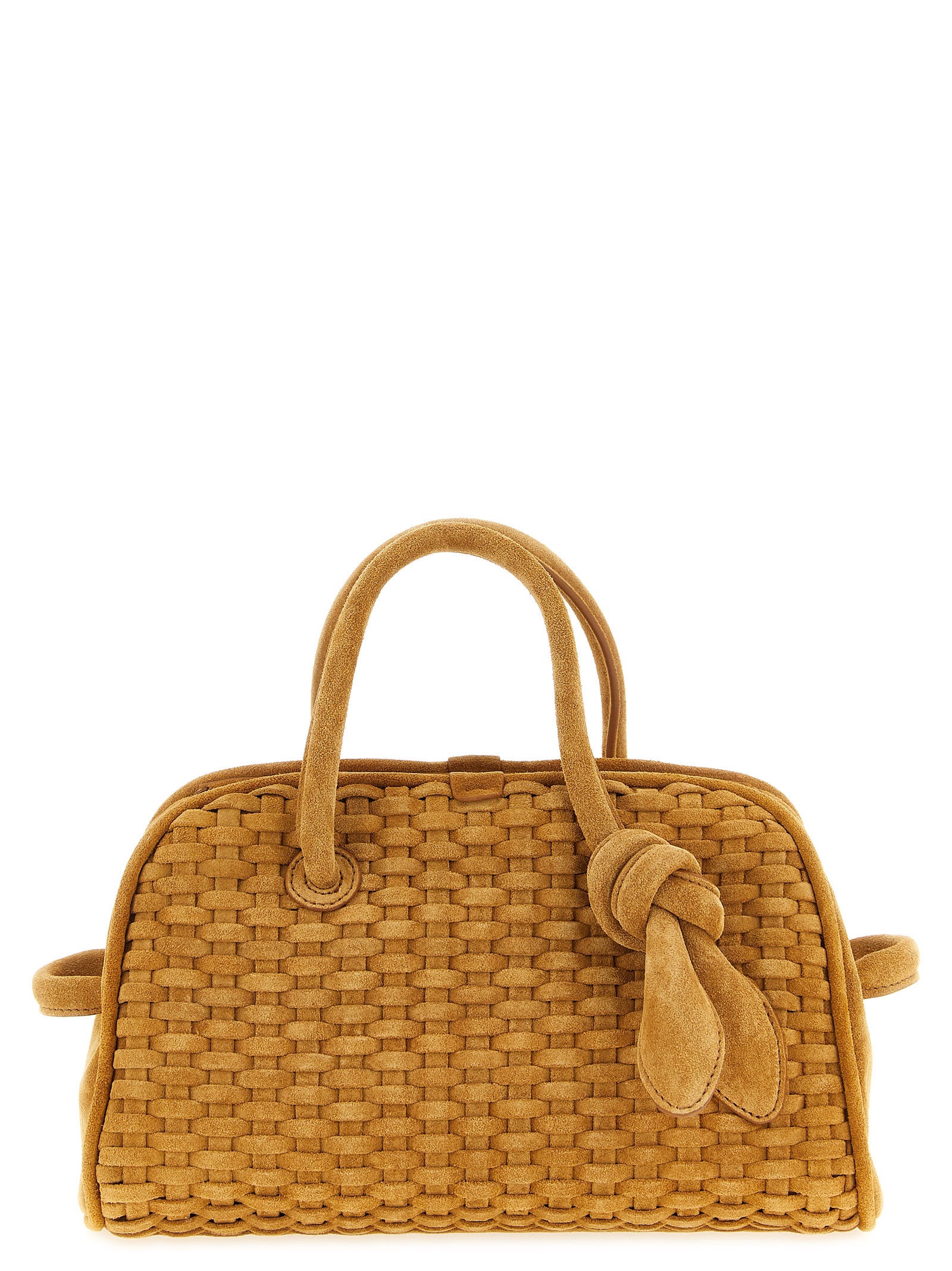 Jacquemus Beige Le Petit Turismo Bowling Handbag Leather