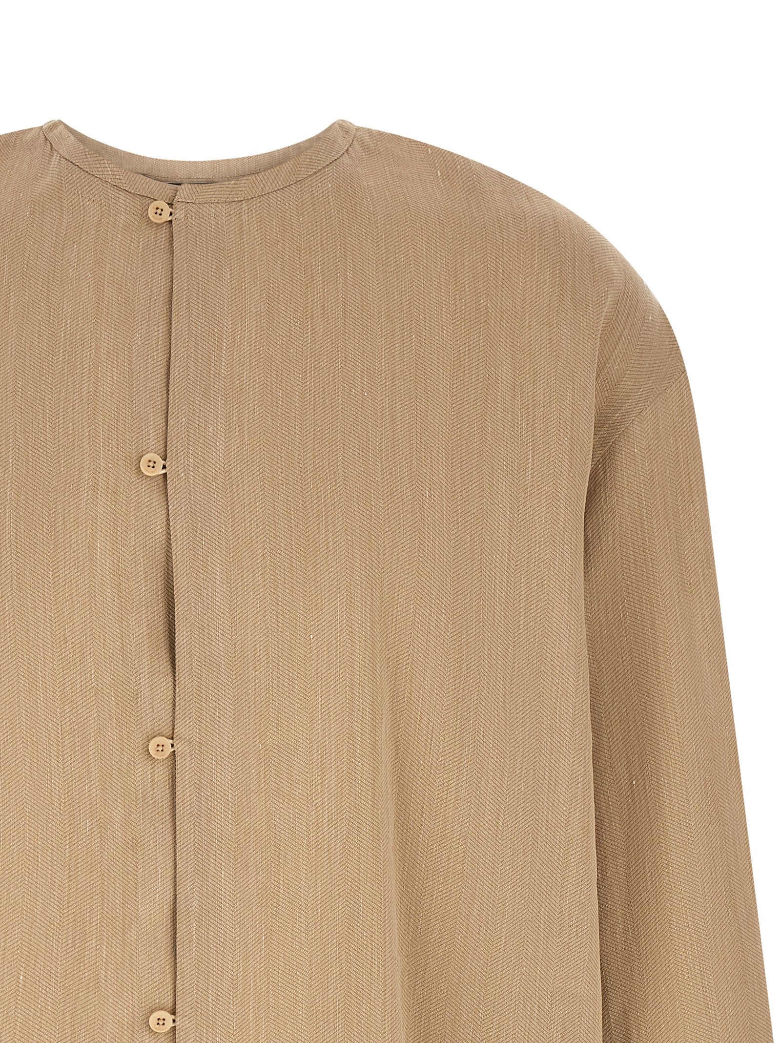 Jacquemus Beige La Chemise Pastro Linen Viscose Nylon Blouse