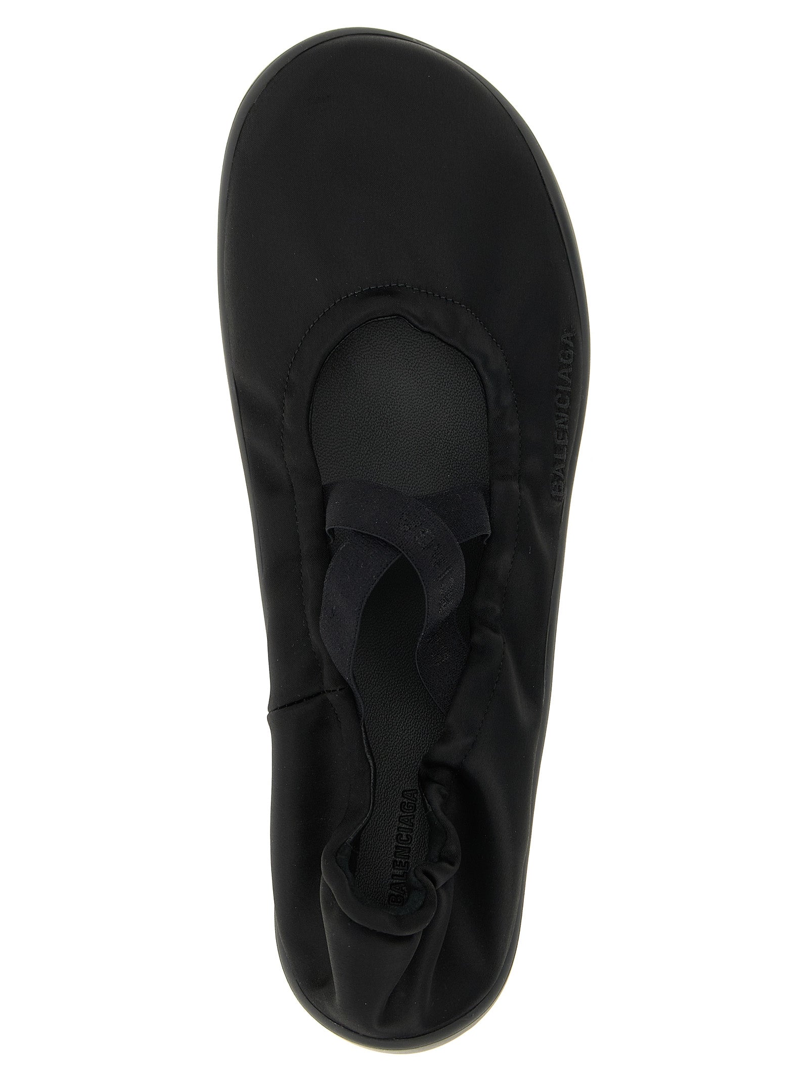 Balenciaga Black Shibuya Satin Ballet Flats Polyester