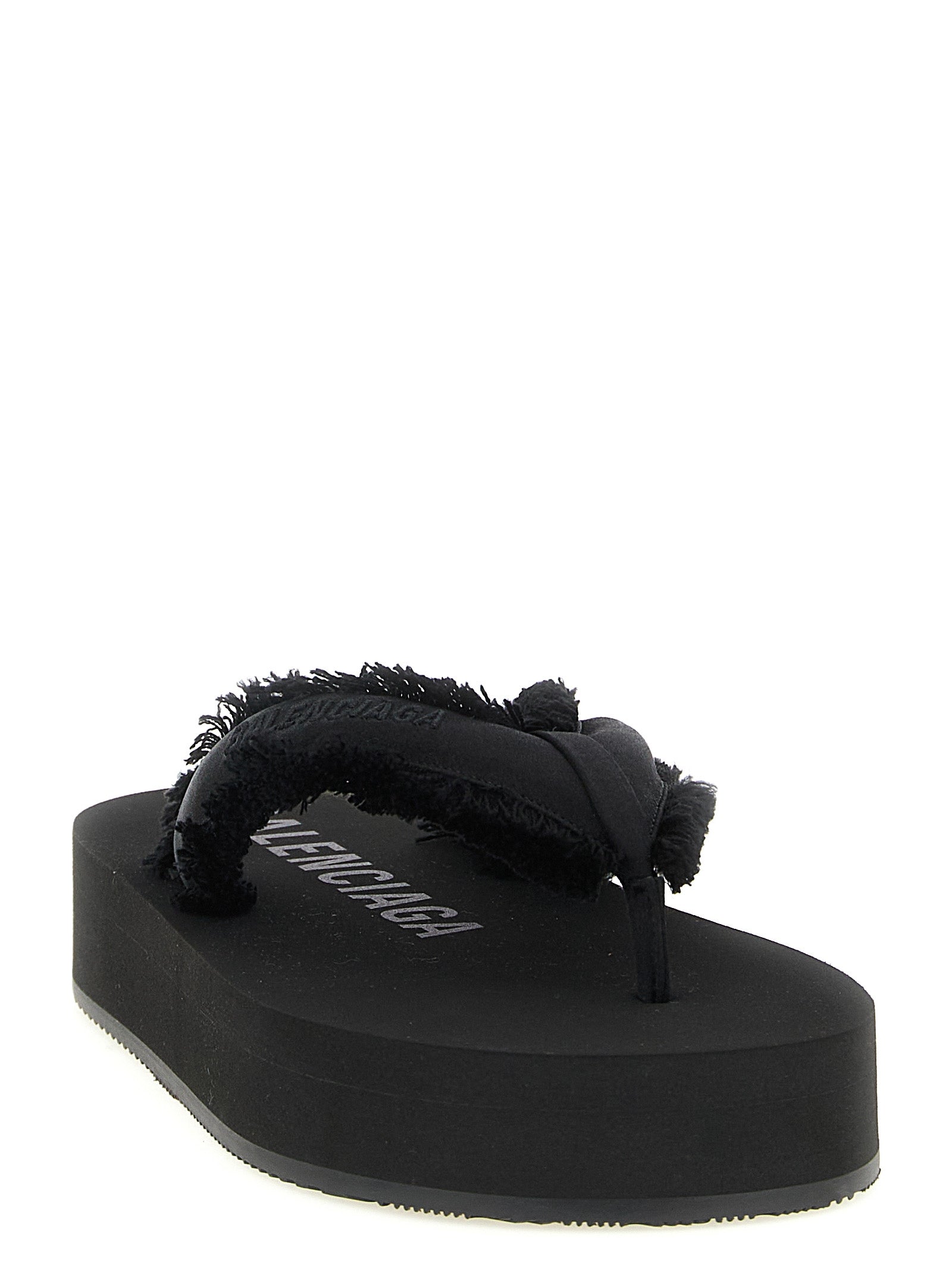 Balenciaga Black Jet Lag Viscose Silk Slides