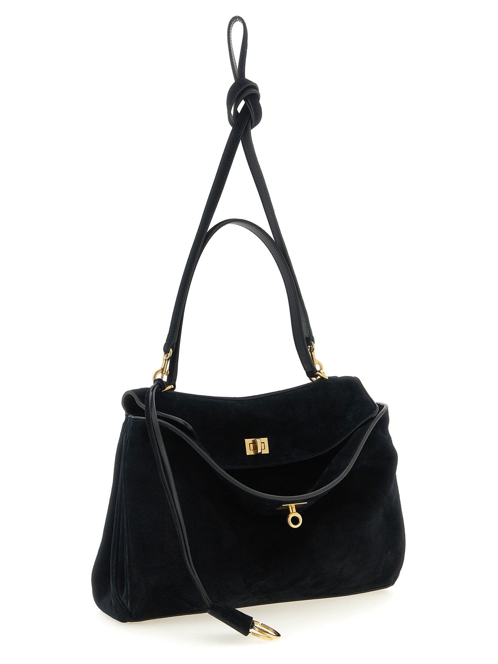 Balenciaga Black Rodeo Handbag Calf Leather
