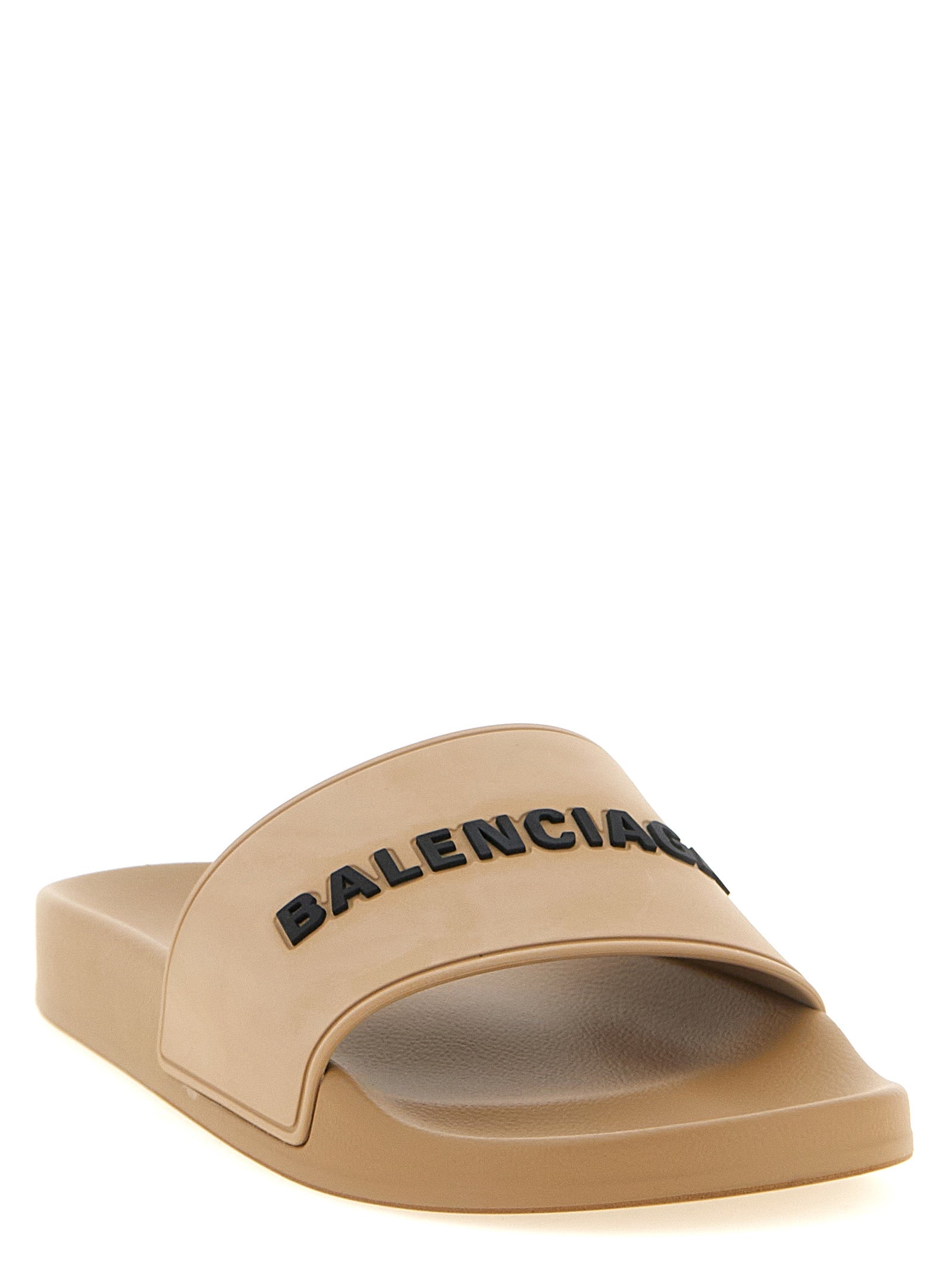 Balenciaga Beige Slide Pool Synthetic Slides