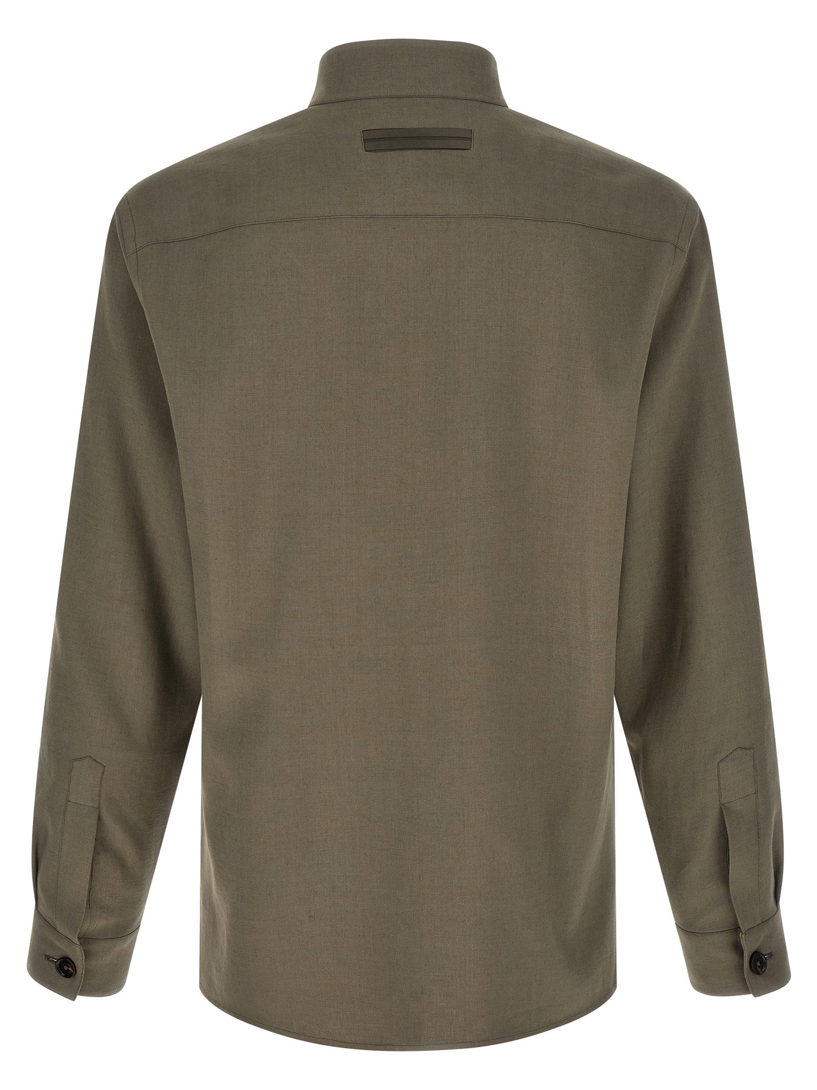 Zegna Gray Oasi Lino Linen Overshirt