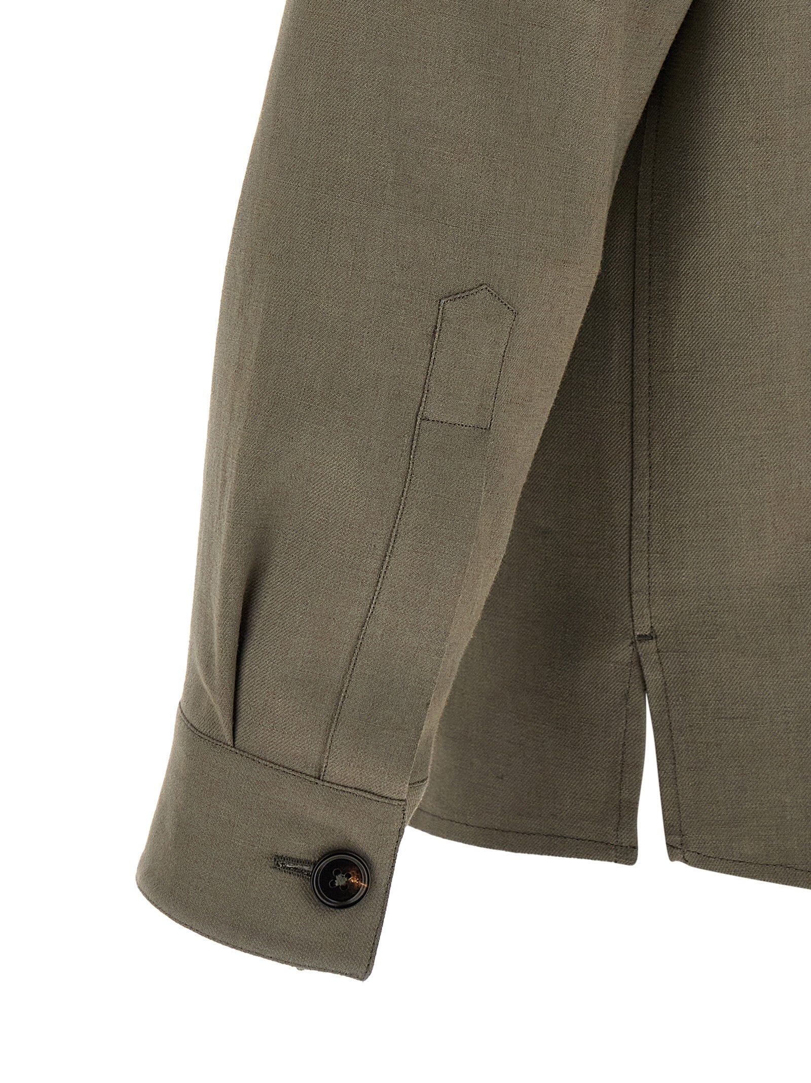 Zegna Gray Oasi Lino Linen Overshirt