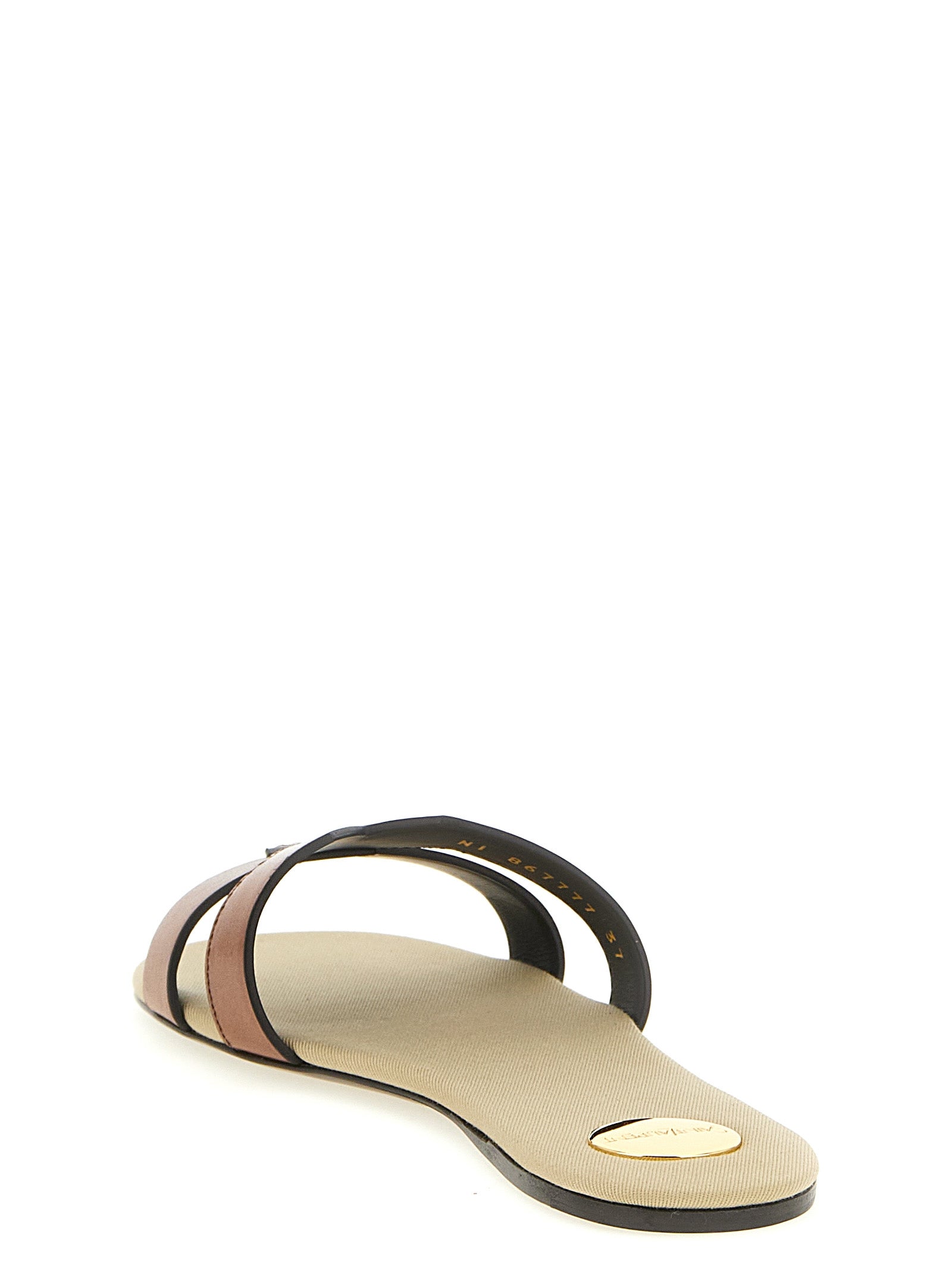 Saint Laurent Brown Mabrouka Leather Slides