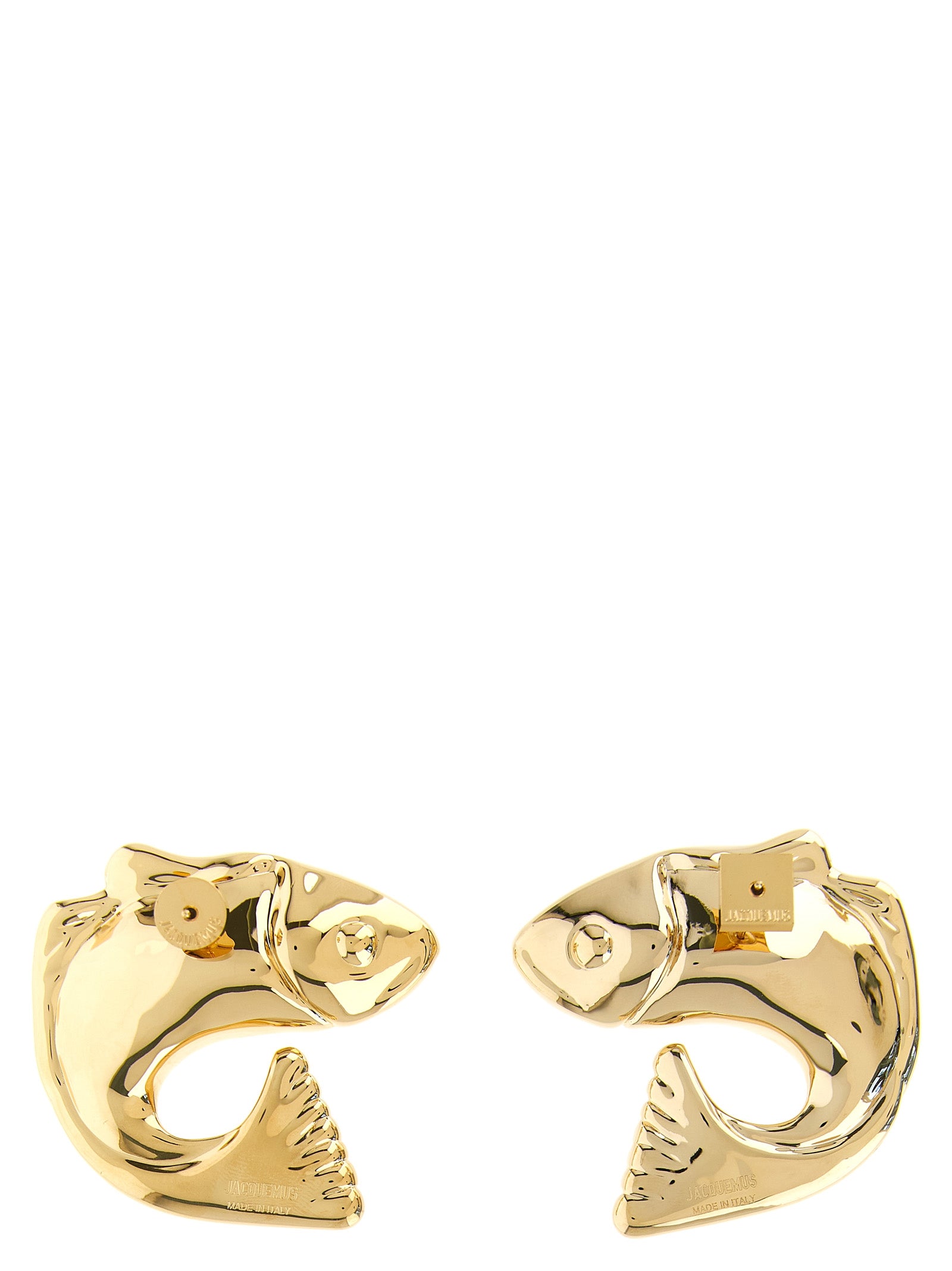 Jacquemus Gold Les Boucles Poisson Earrings Copper Brass