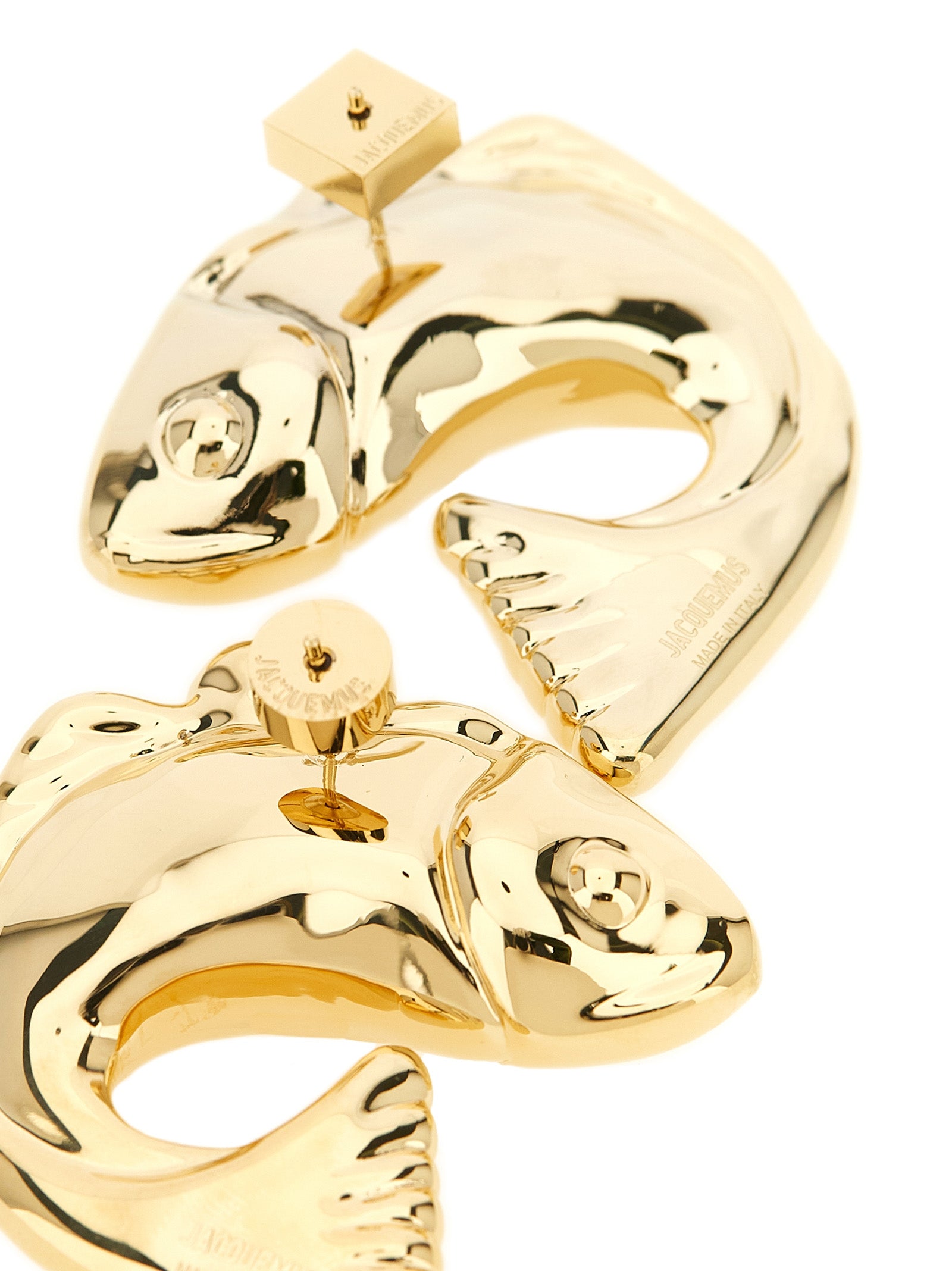 Jacquemus Gold Les Boucles Poisson Earrings Copper Brass