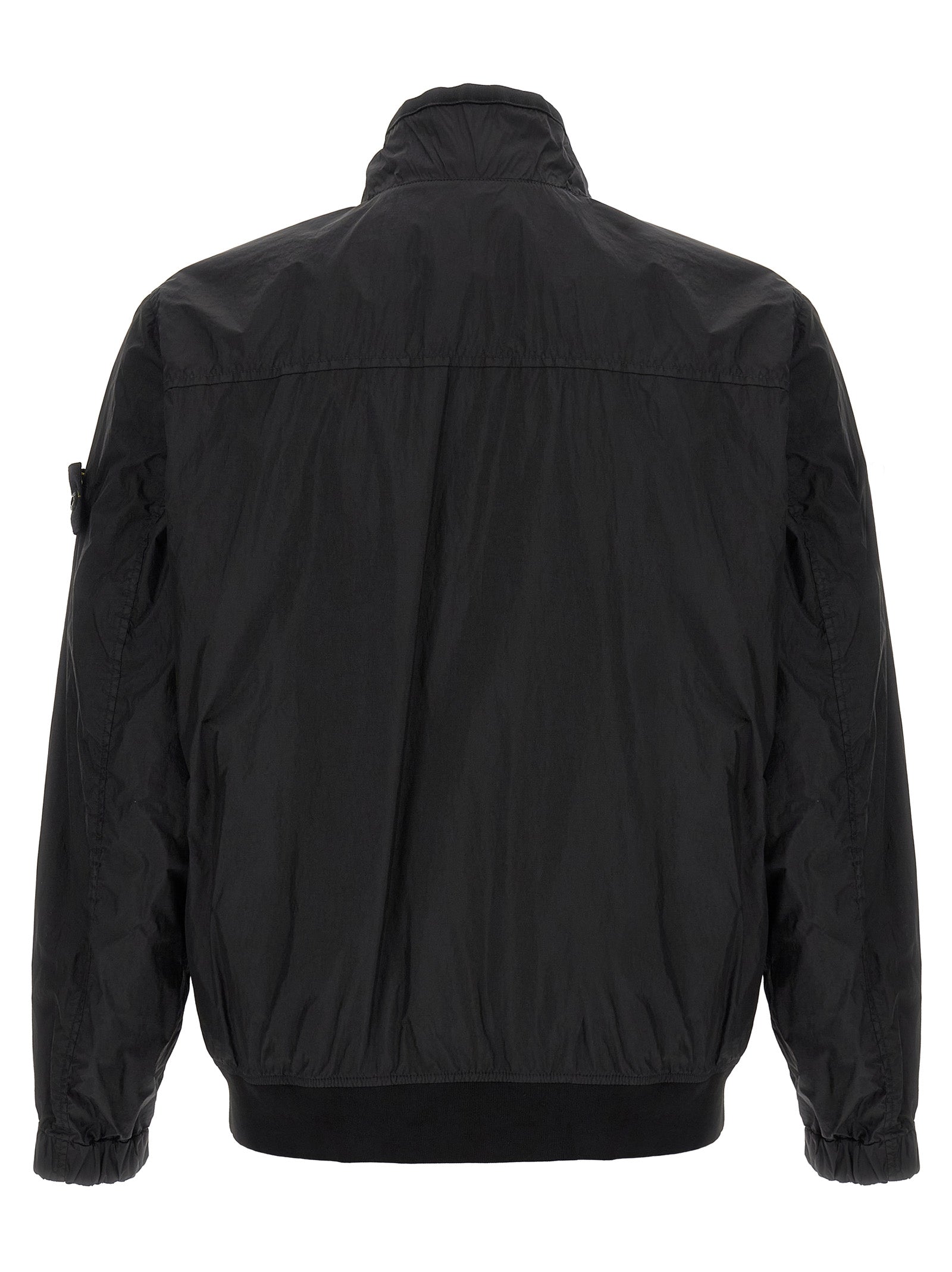 Stone Island Black Nylon Full-Length Jacket