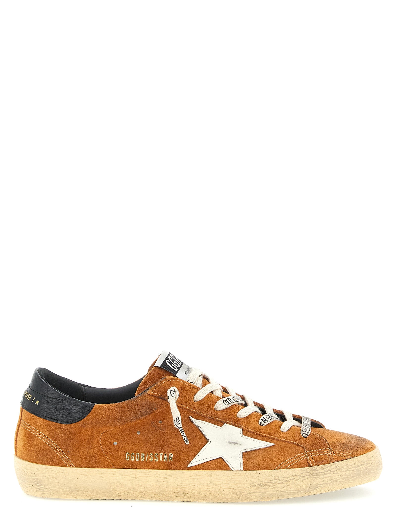 Golden Goose Orange Super-Star Low Top Leather Sneakers
