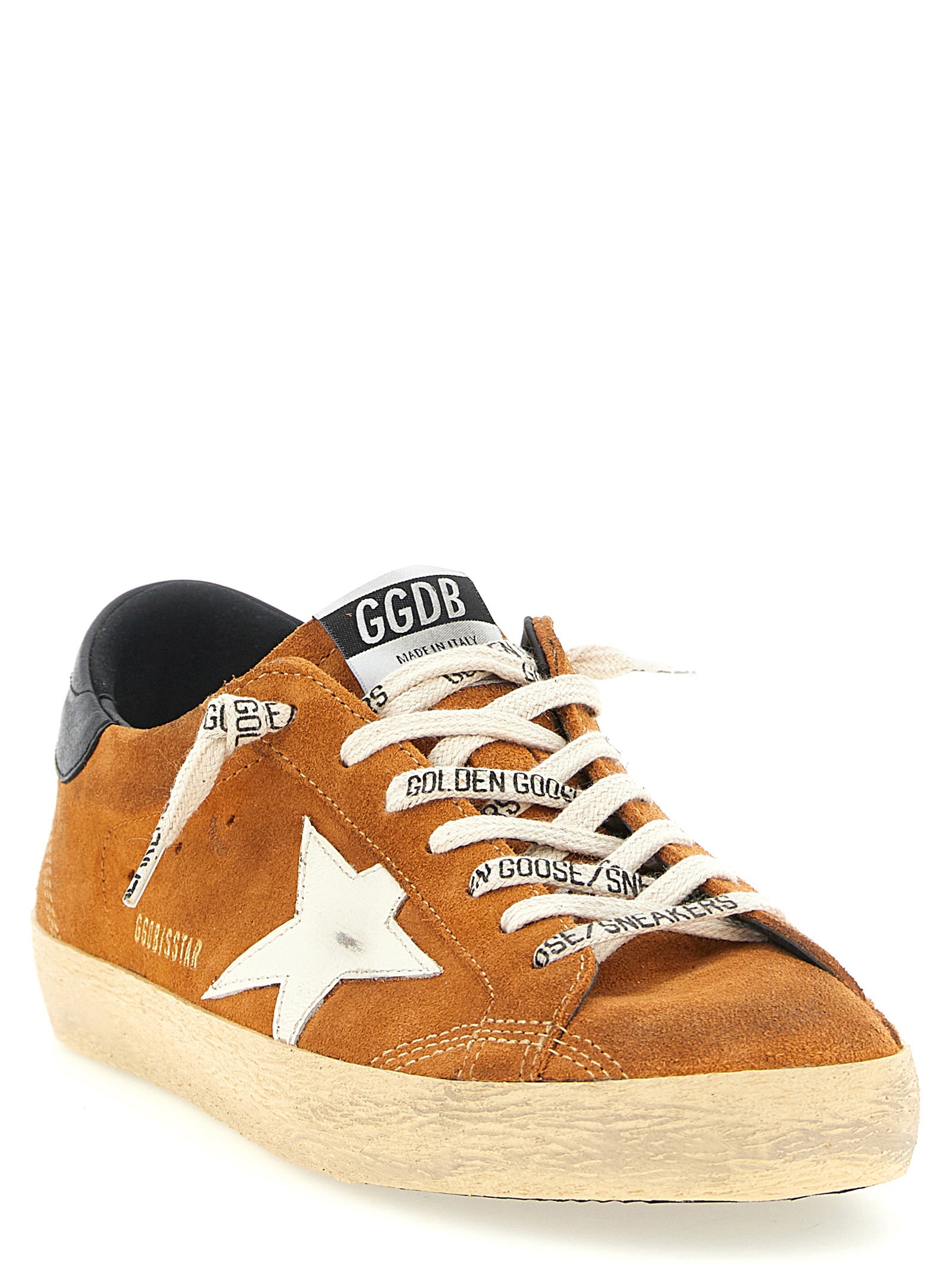 Golden Goose Orange Super-Star Low Top Leather Sneakers