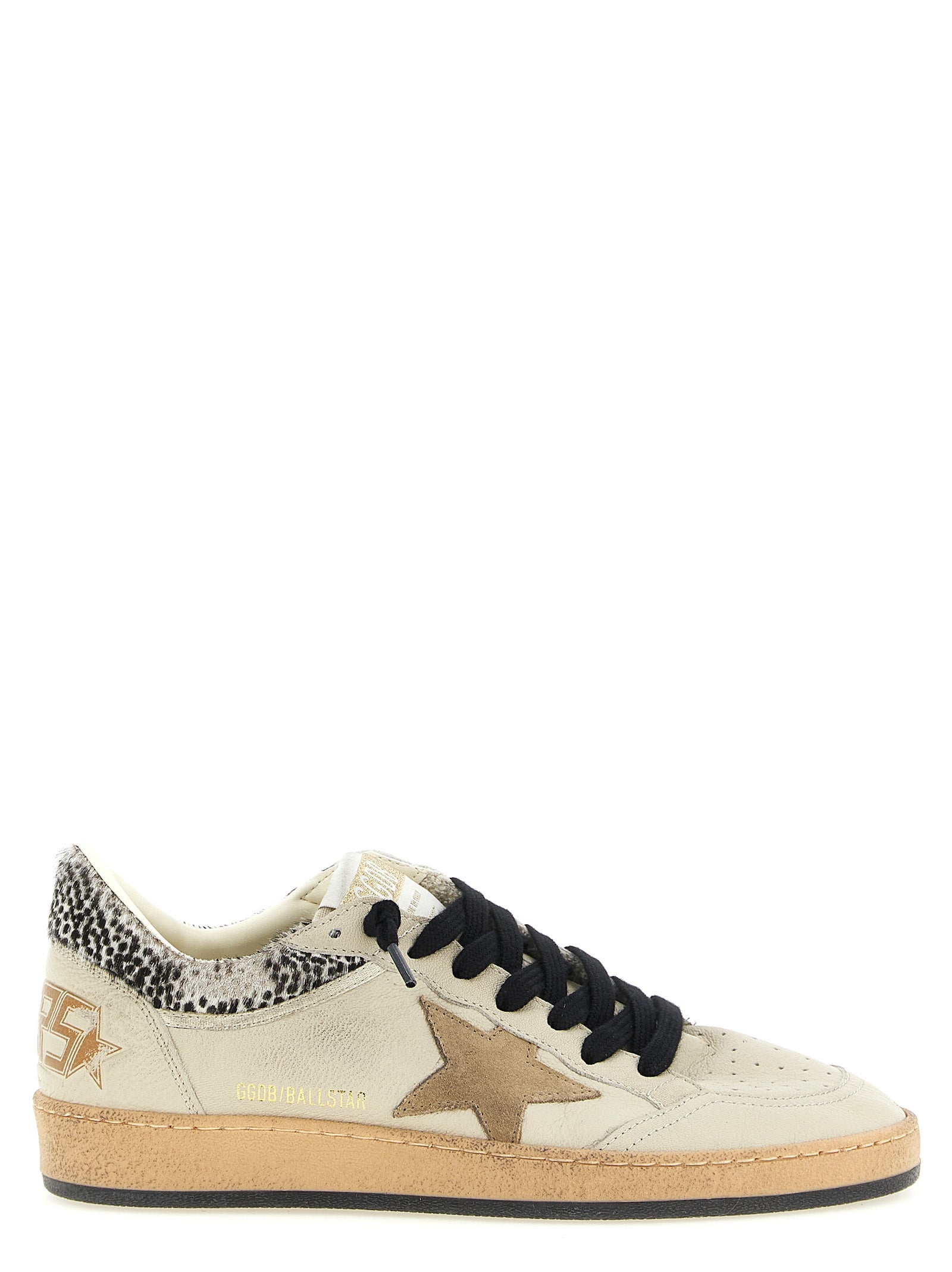 Golden Goose Beige Ball Star Low Top Leather Sneakers