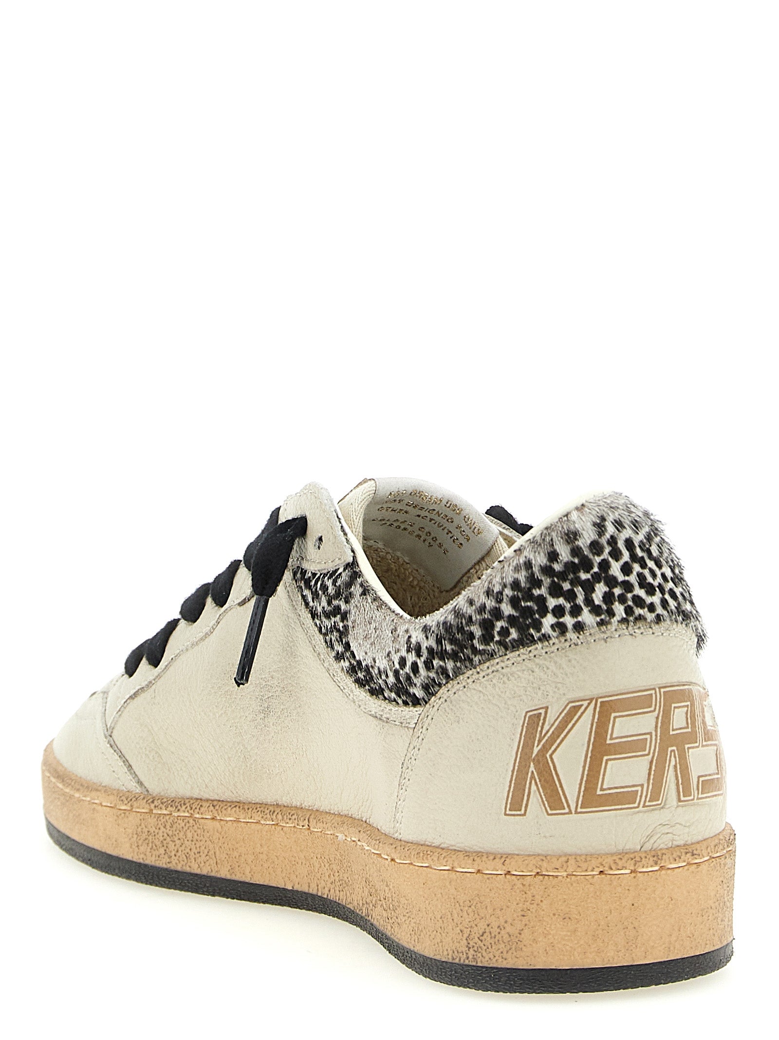 Golden Goose Beige Ball Star Low Top Leather Sneakers