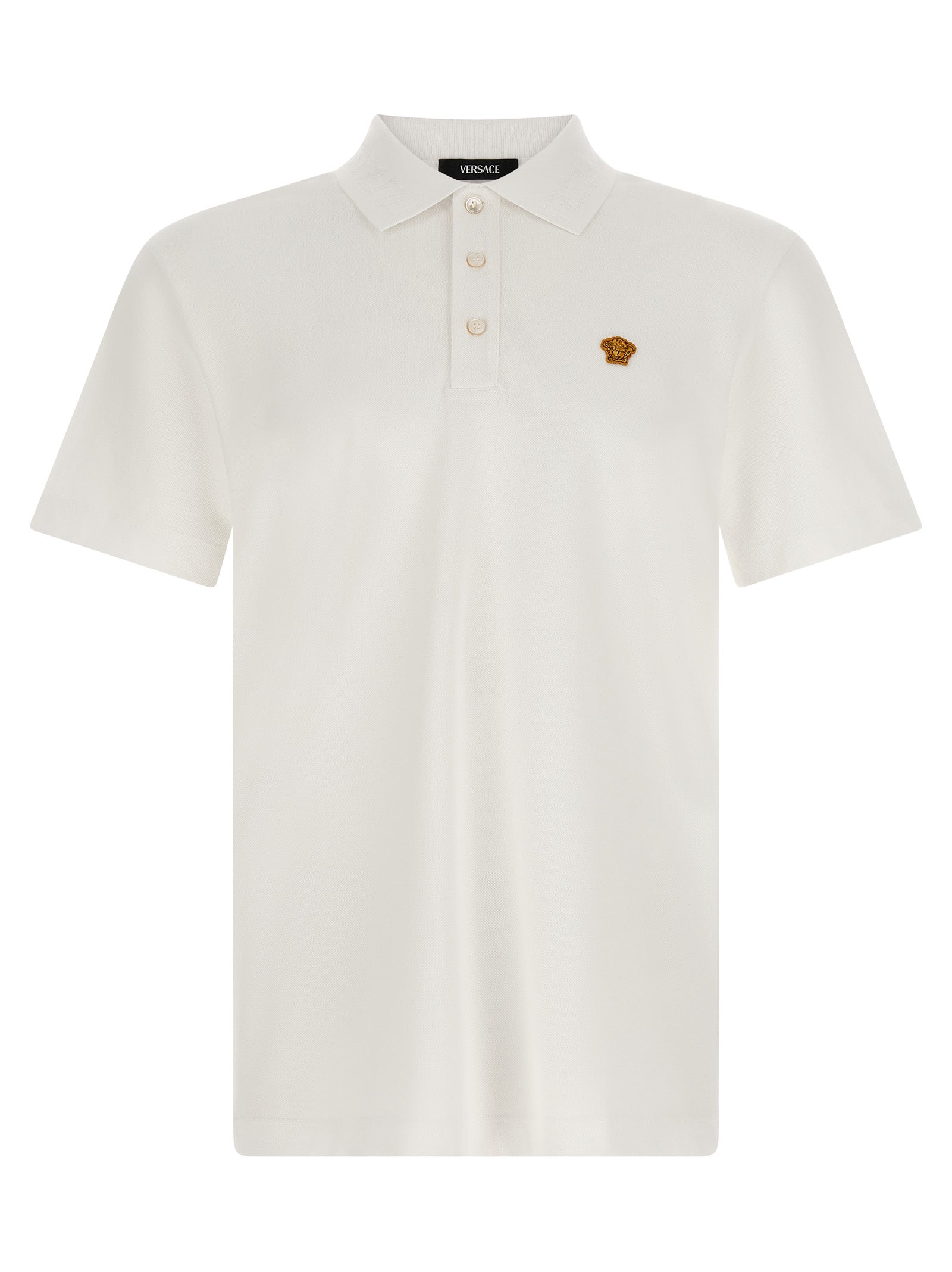 Versace Poloshirt aus weißer Baumwolle