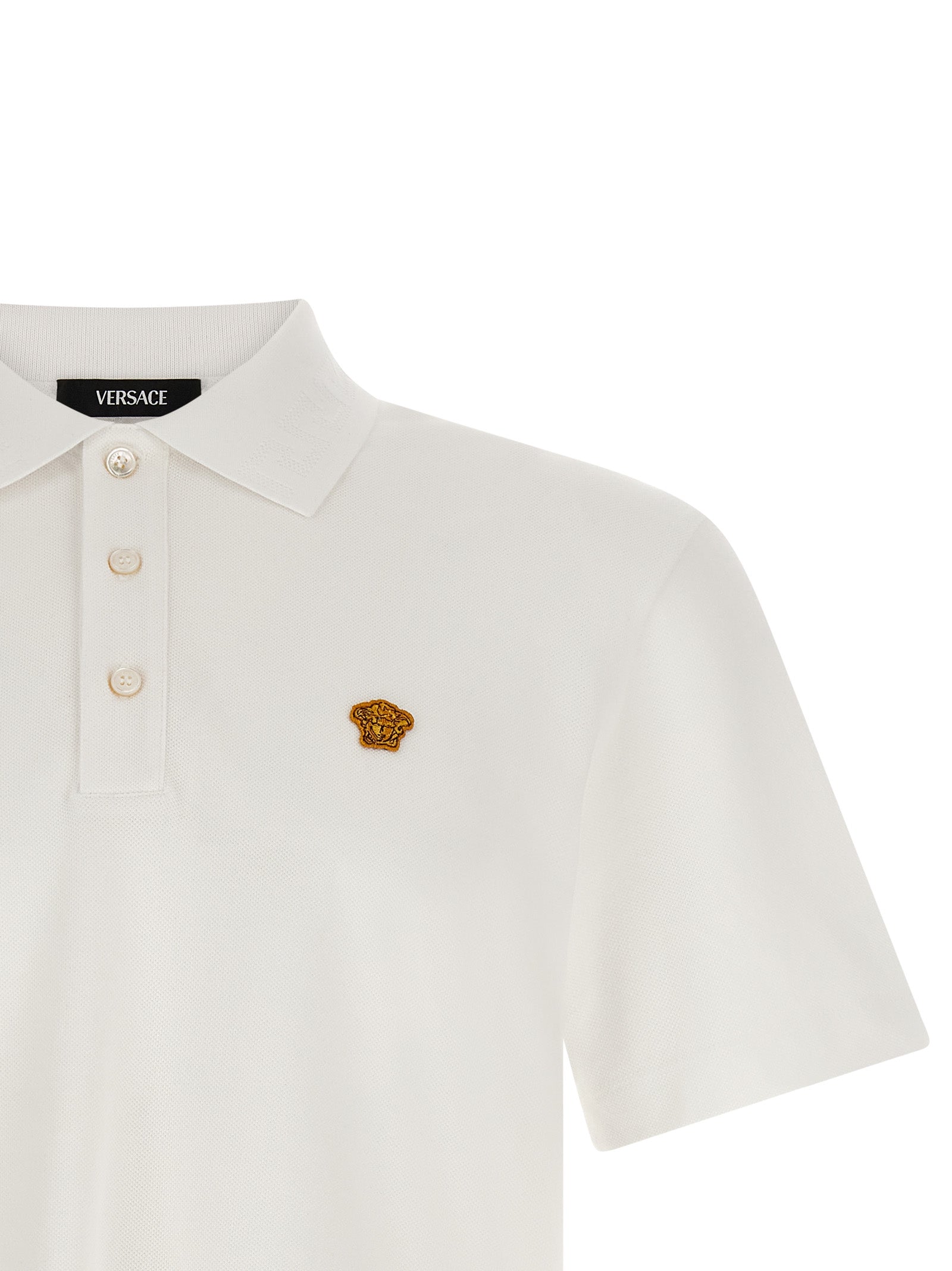 Versace Poloshirt aus weißer Baumwolle