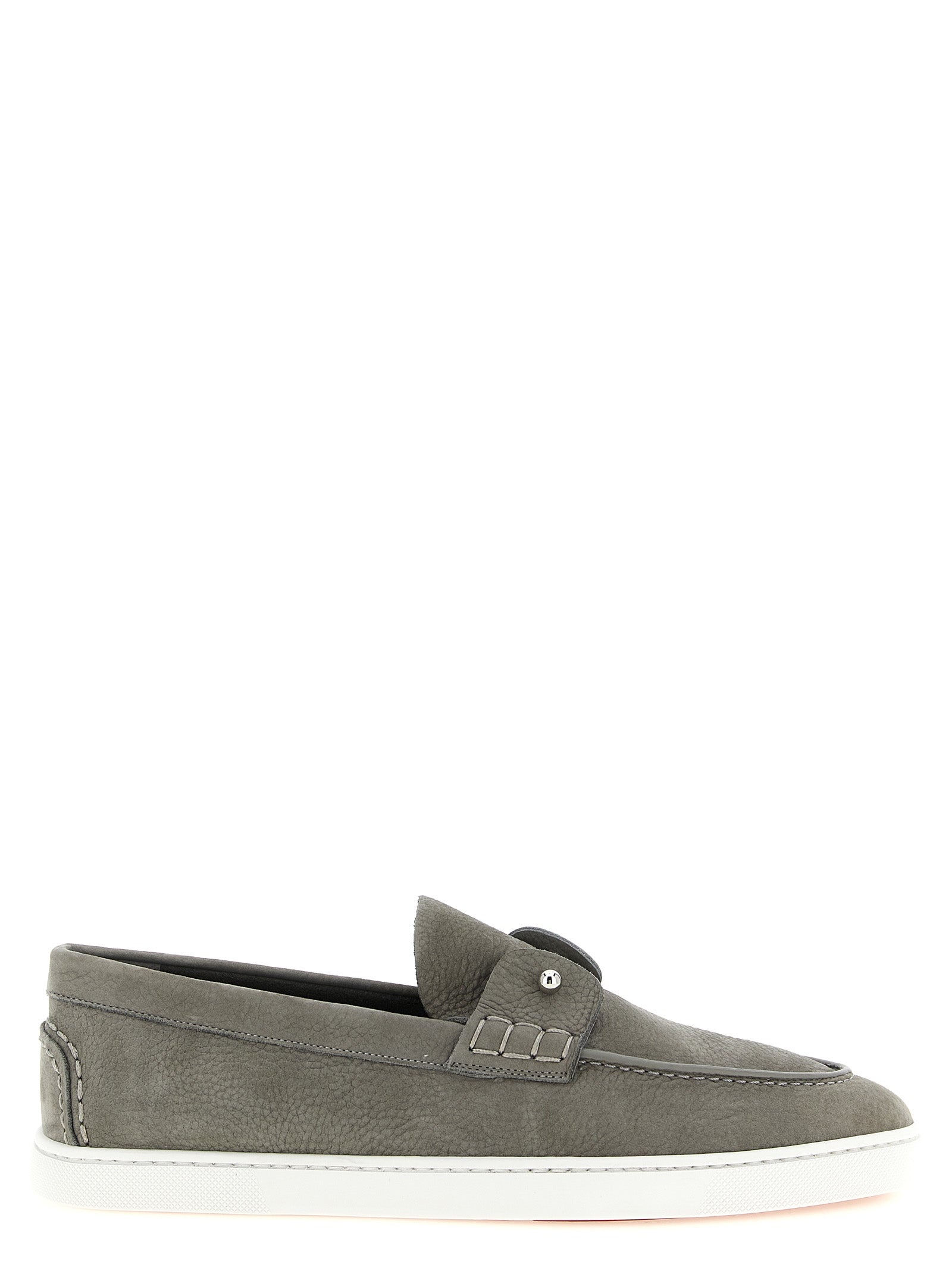 Christian Louboutin Gray Chambeliboat Slip-On Loafers Leather