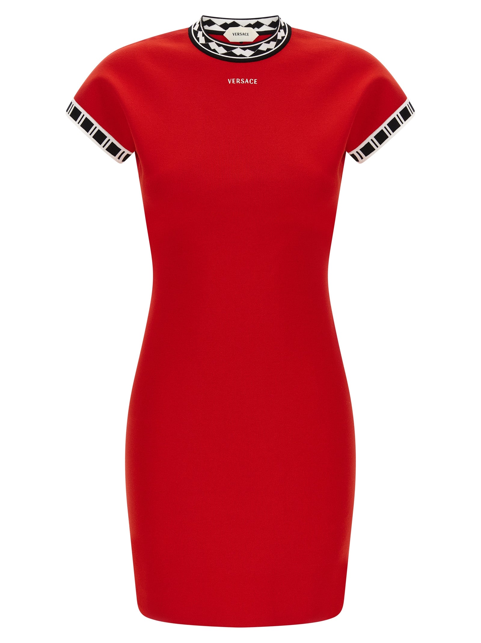 Versace Red Cotton Mini Dress
