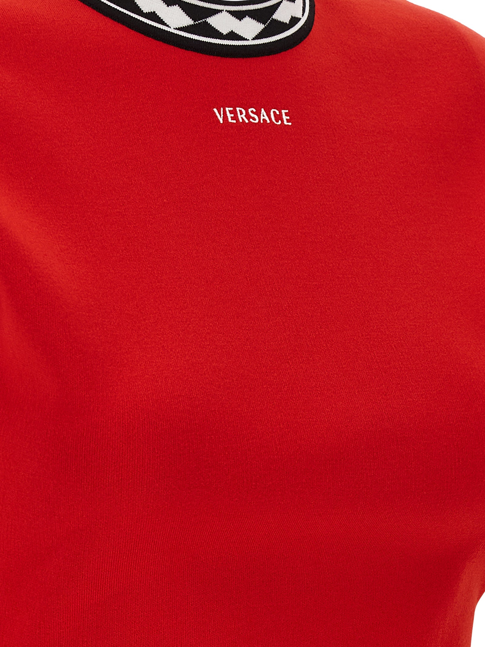 Versace Red Cotton Mini Dress