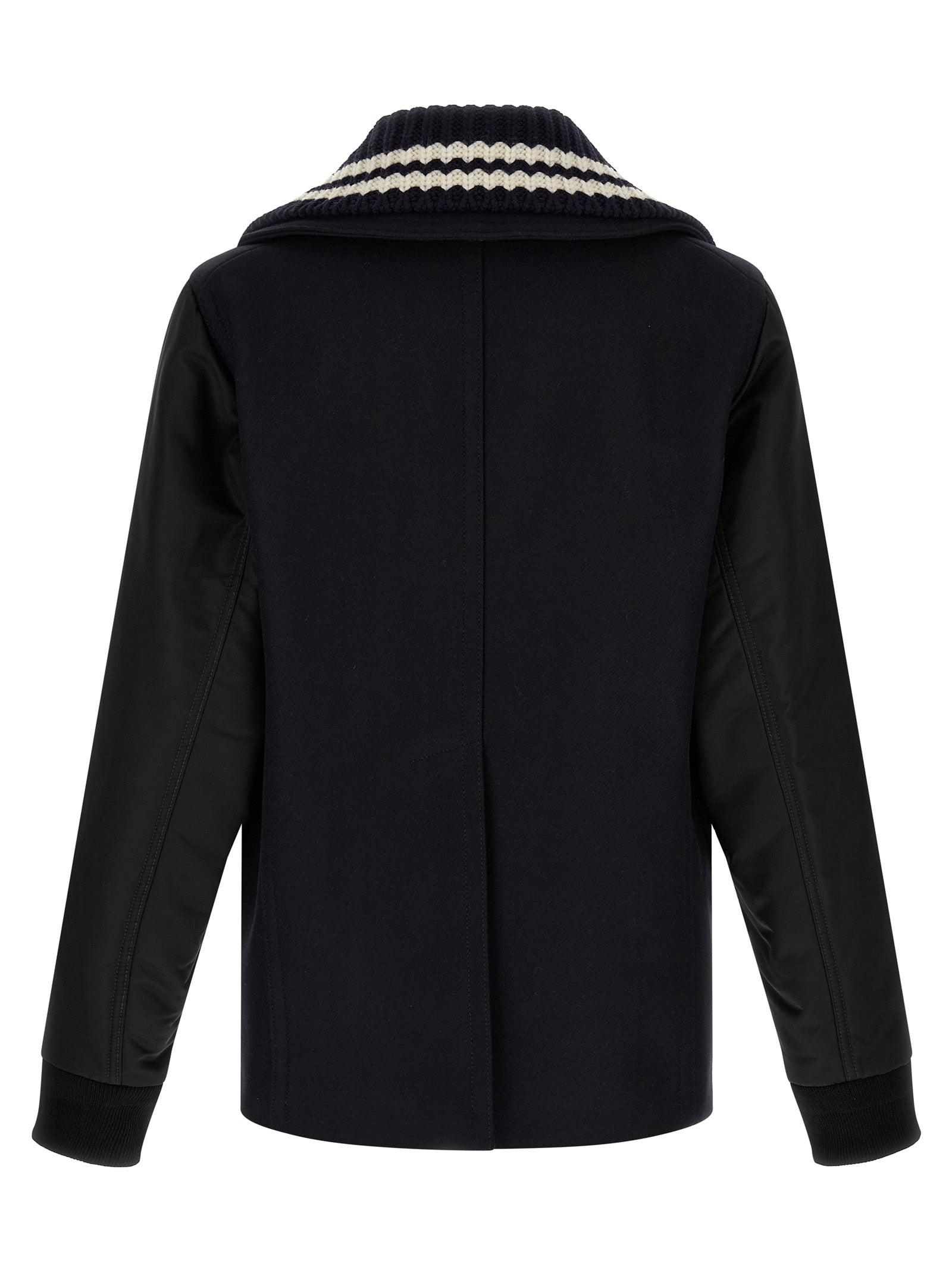 DSQUARED2 Blue Hybrid Peacoat Wool Nylon Coat
