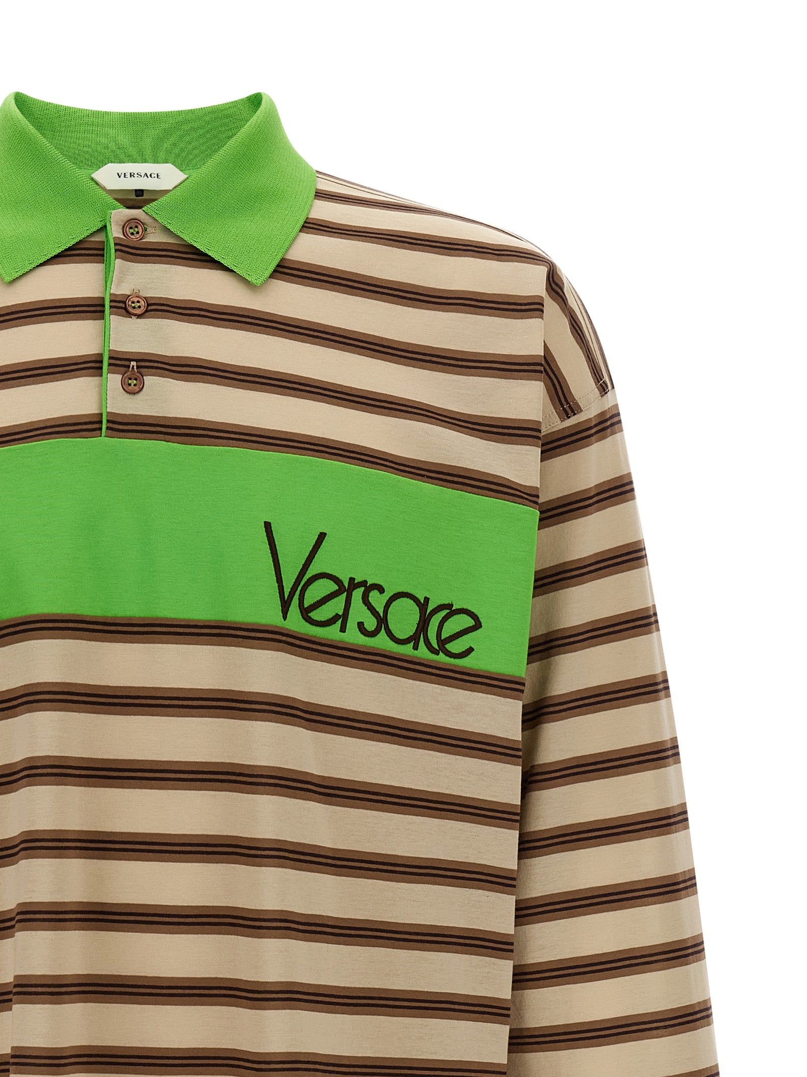 Polo Versace en coton multicolore