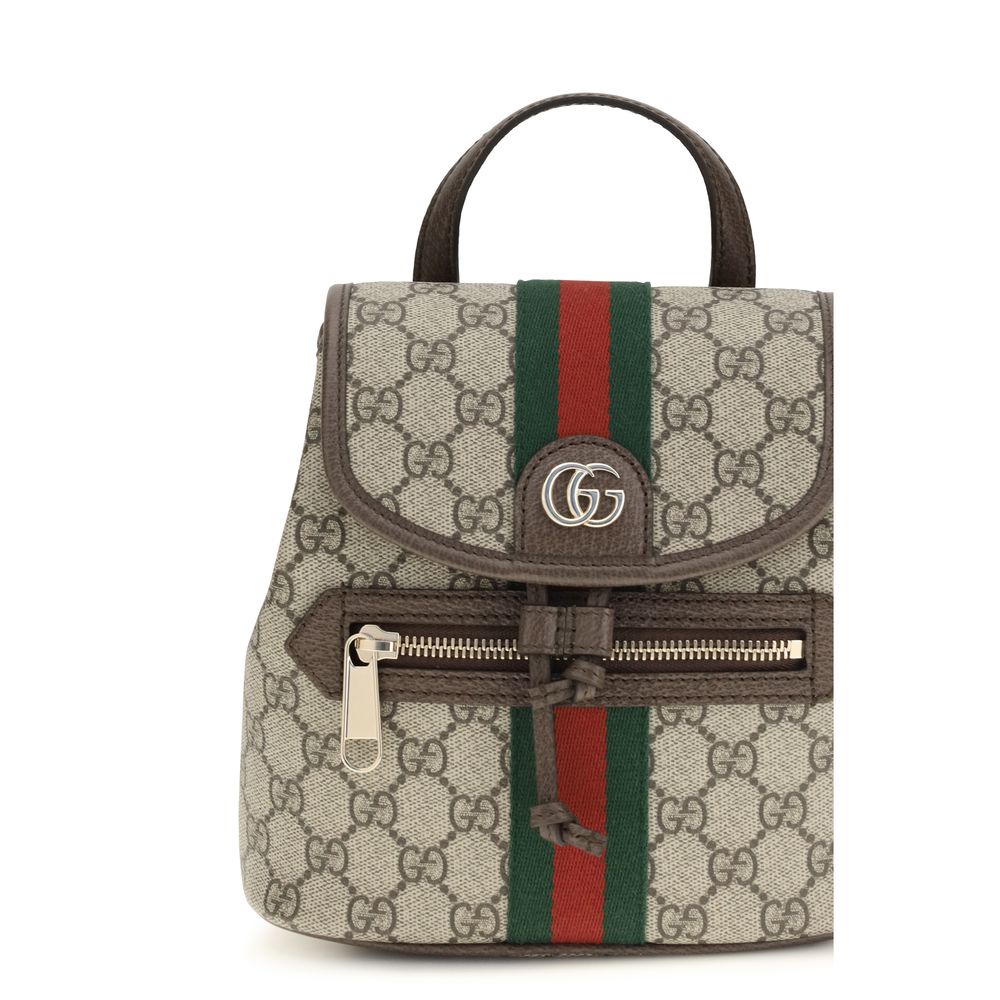 Beige Fabric Handbag with Leather Trims