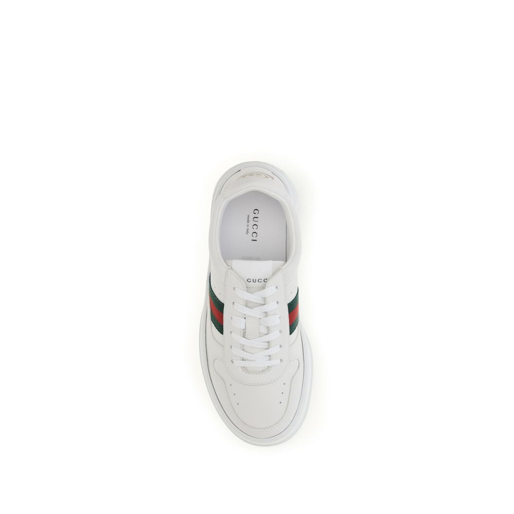 Baskets Chunky Gucci en Cuir de Veau Blanc Bos Taurus