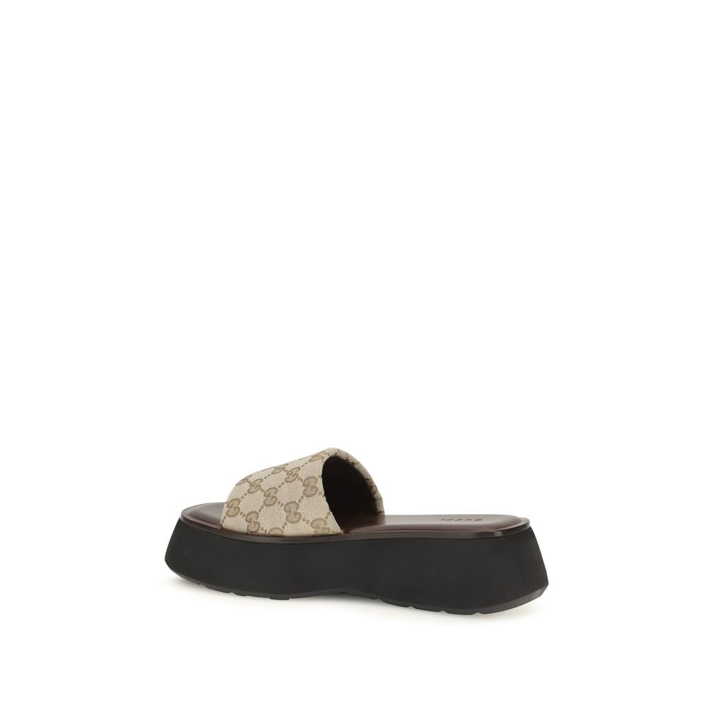Gucci Beige Platform Sandals