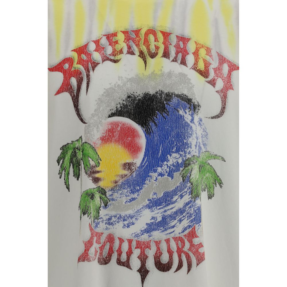 Bicolor Cotton T-Shirt with Extreme Tie Dye Design