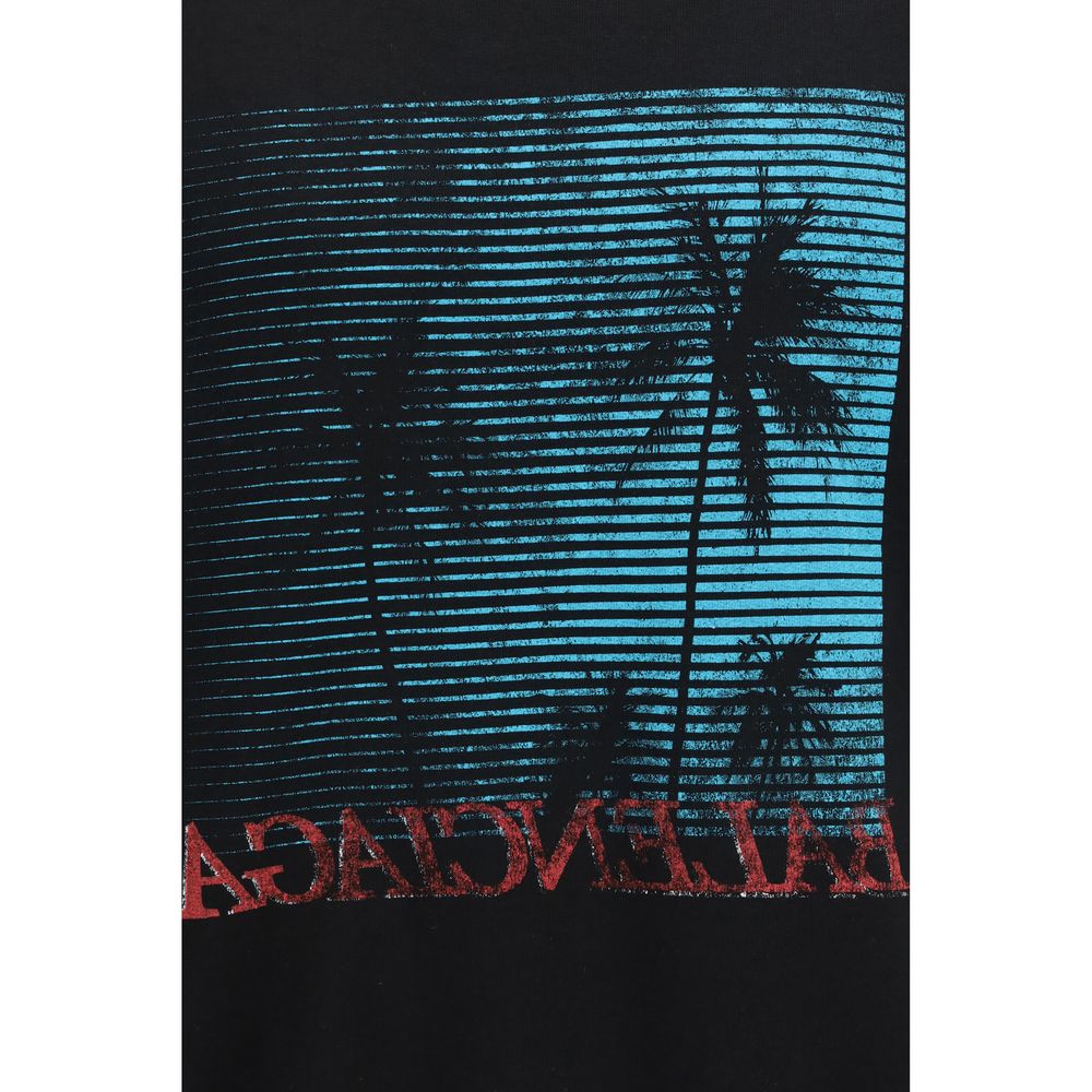 Black Cotton Sweatshirt with Distressed Collar by Balenciaga