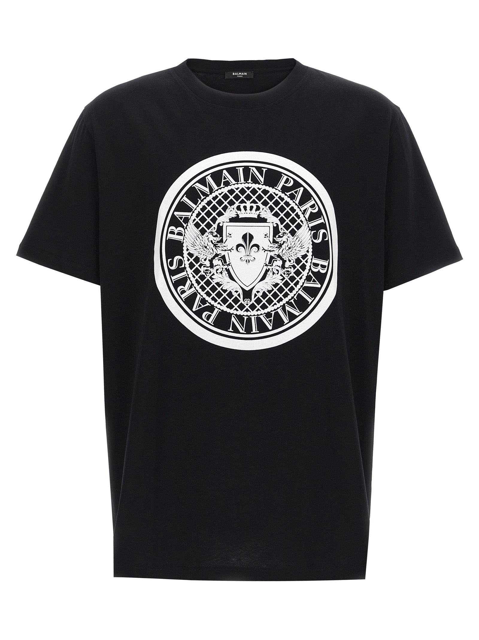 Balmain White Black Organic Cotton T-Shirt