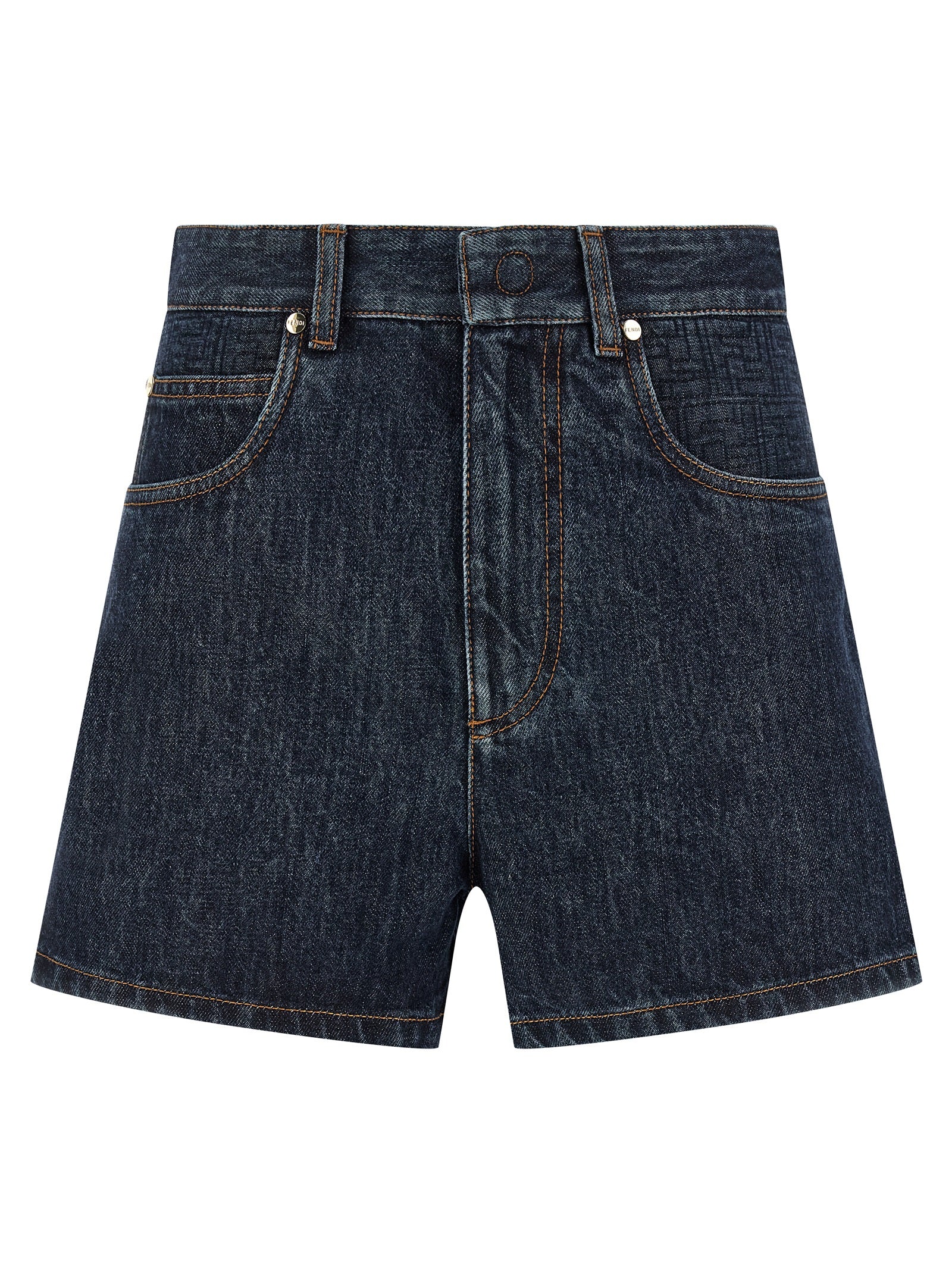 Fendi Blue Denim Shorts Cotton Elastane