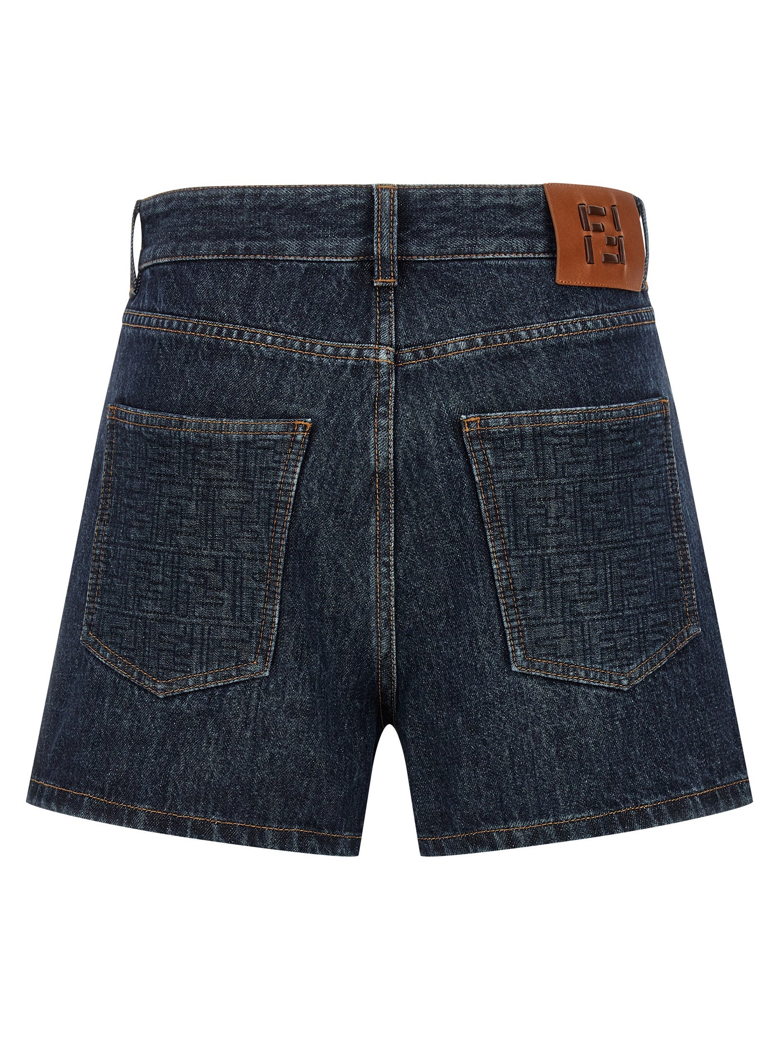 Fendi Blue Denim Shorts Cotton Elastane