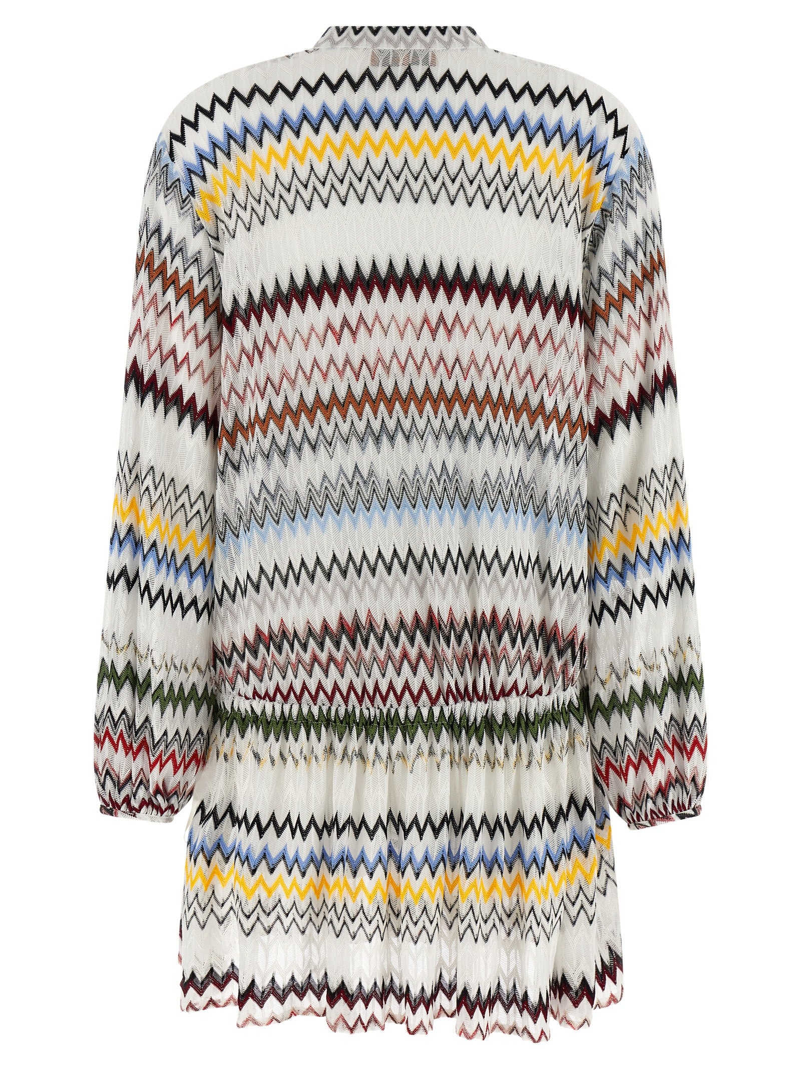 MISSONI White Viscose Cotton Mini Dress