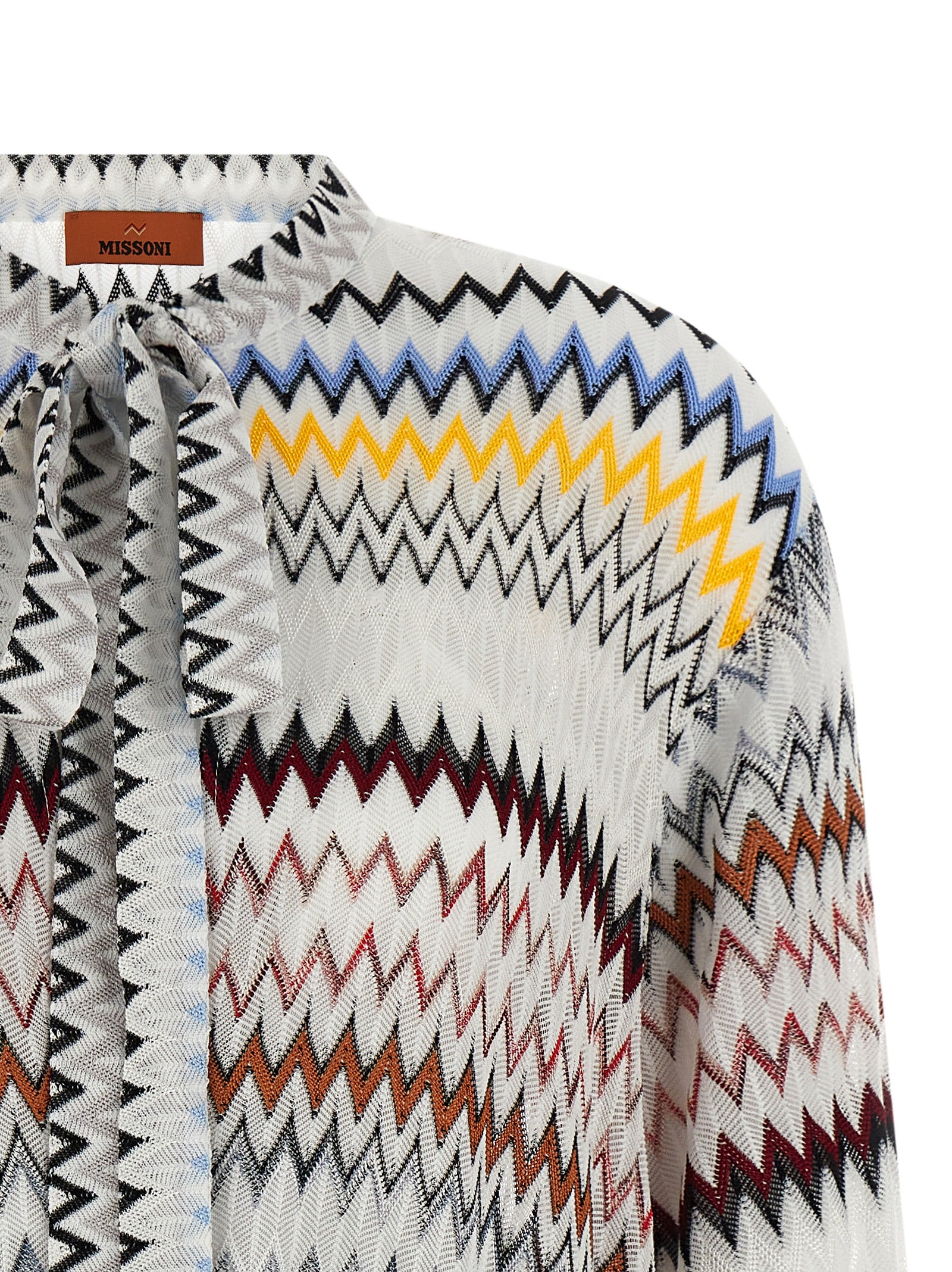 MISSONI White Viscose Cotton Mini Dress