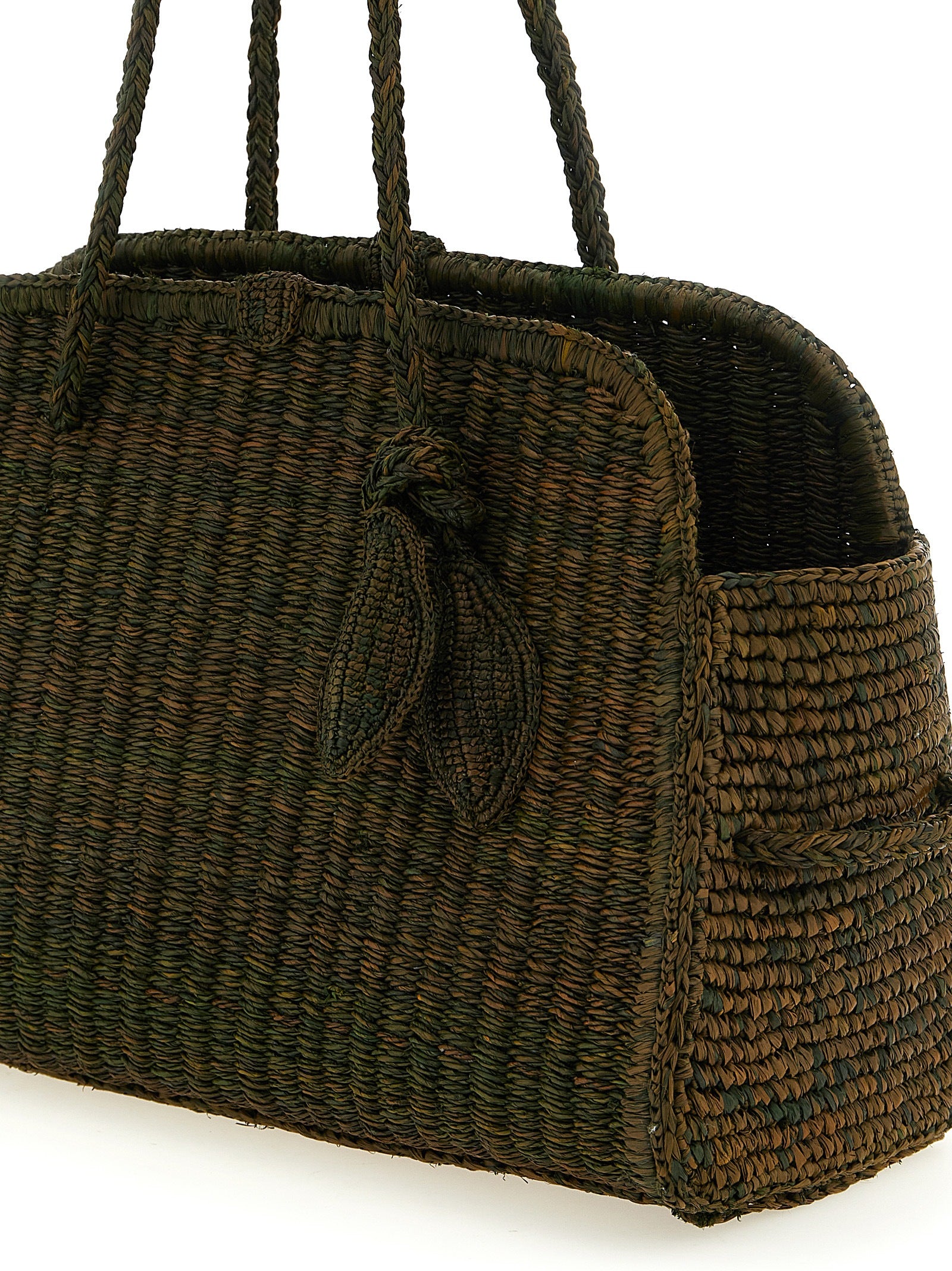 Jacquemus Green Le Turismo Raffia Tote Bag
