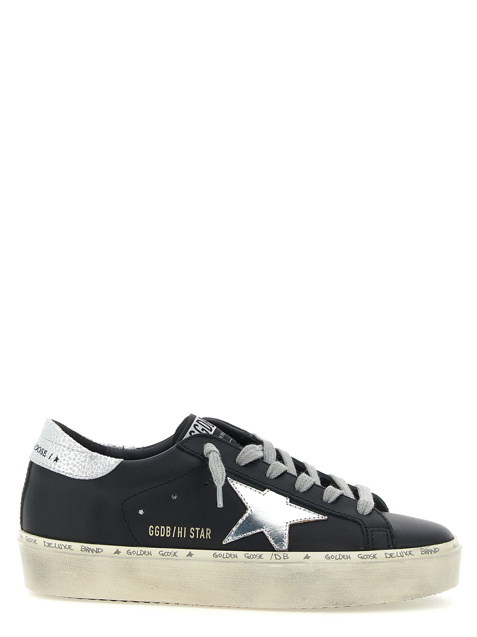 Golden Goose Black Hi Star Leather Sneakers