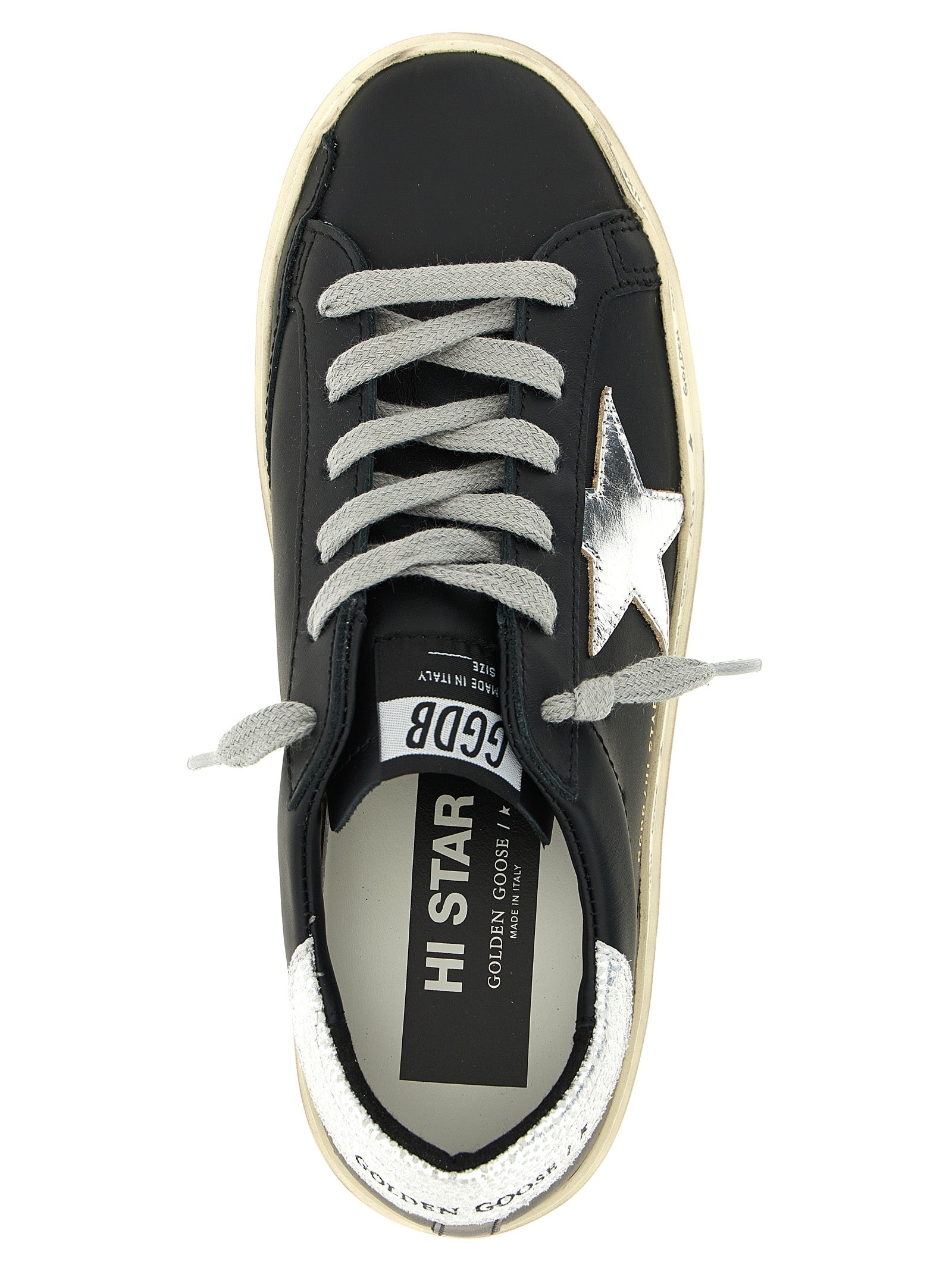 Golden Goose Black Hi Star Leather Sneakers