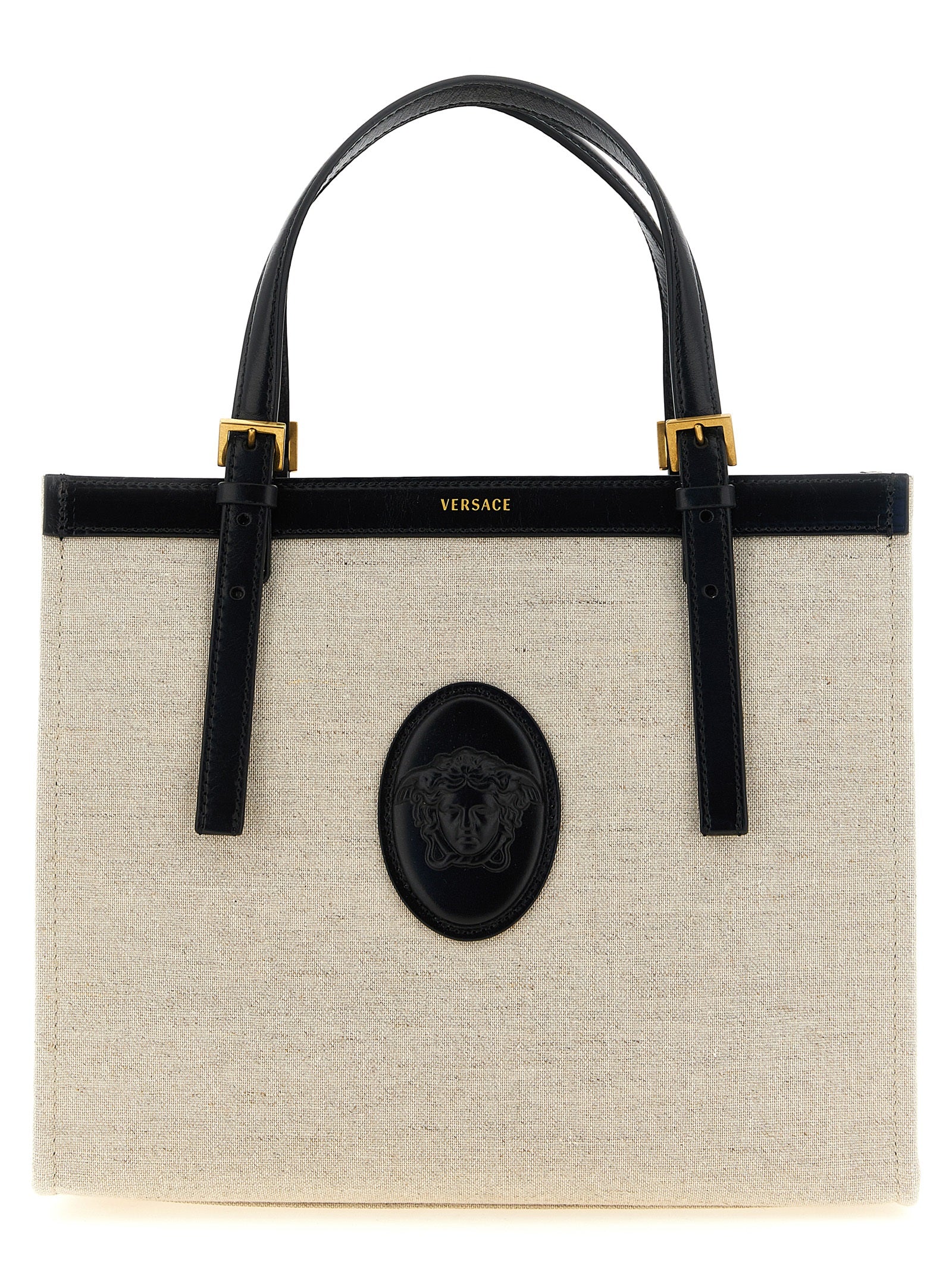 Versace Tote Bag aus beigem Leder