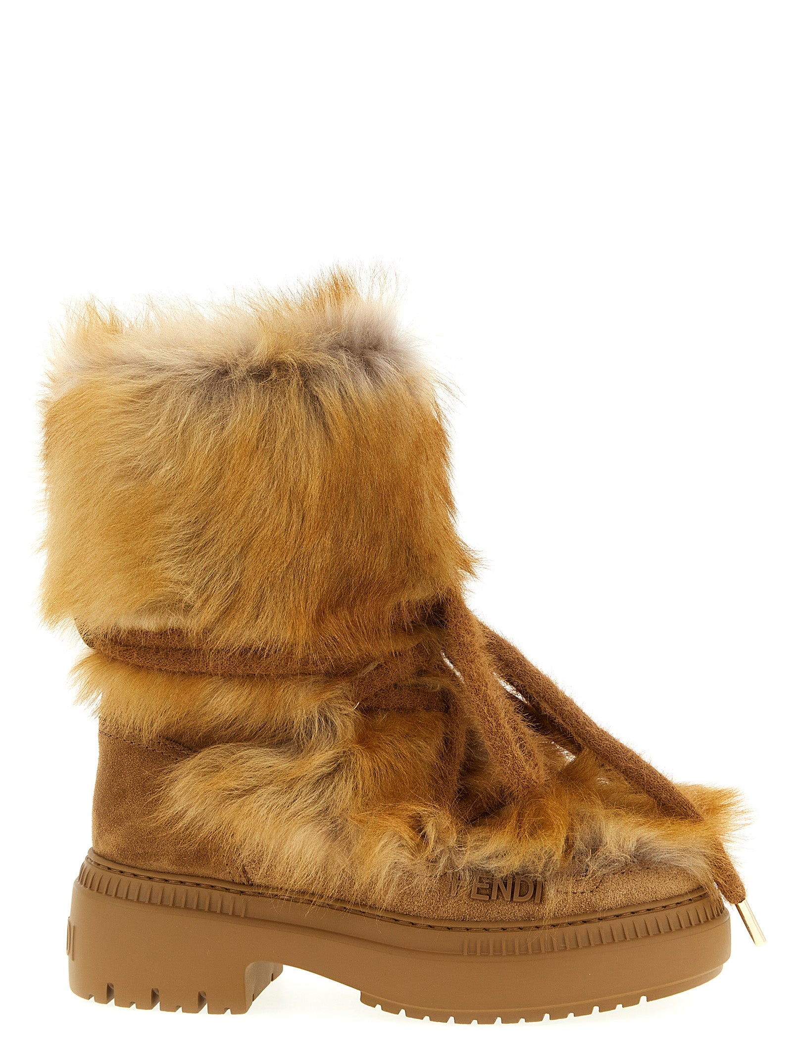 Fendi Multicolor Flat Boots Calf Leather