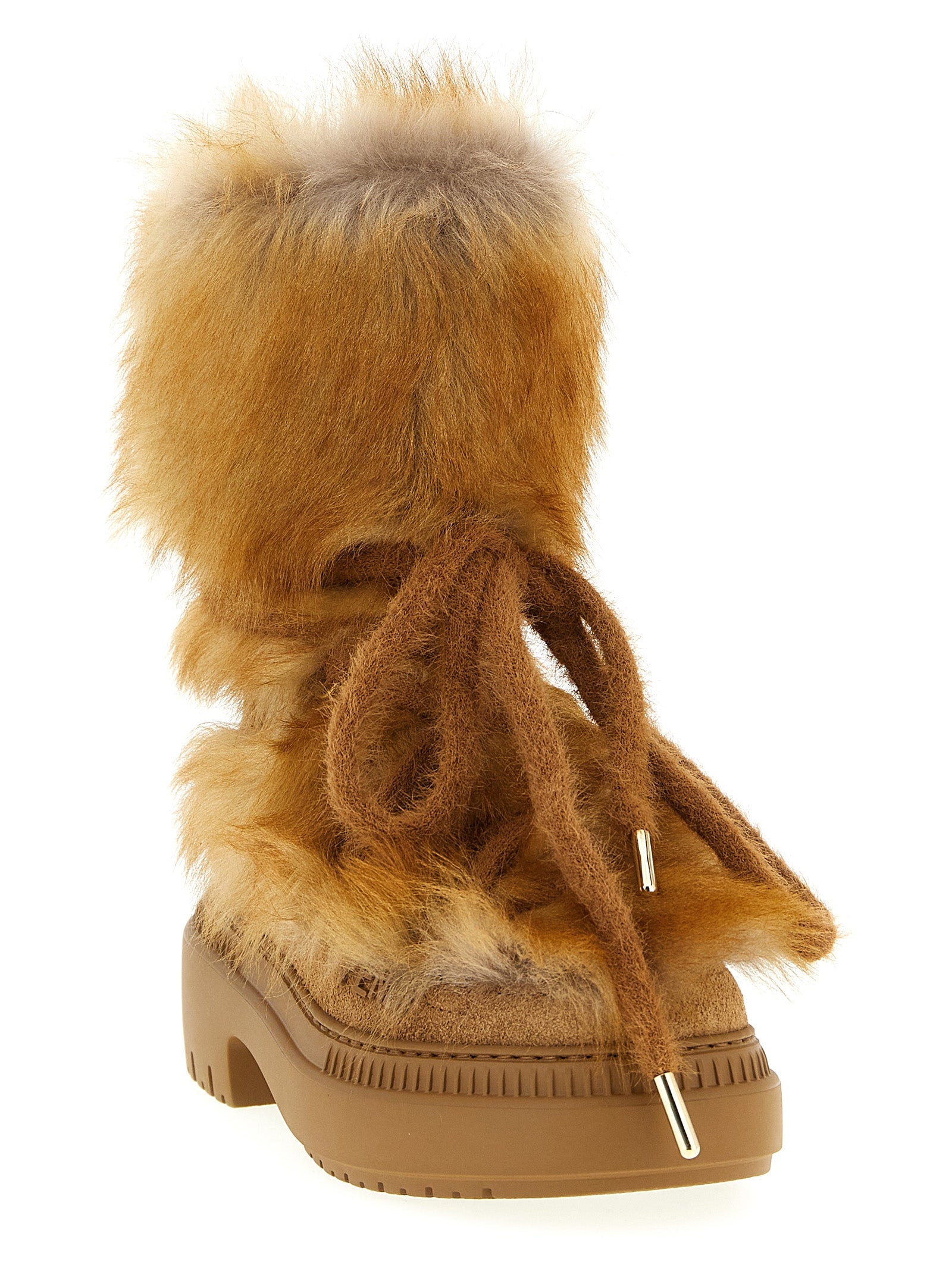 Fendi Multicolor Flat Boots Calf Leather
