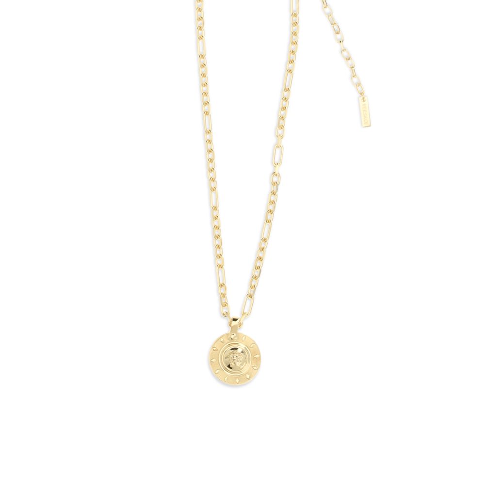 Gold Brass Necklace with Medusa Detail by Versace