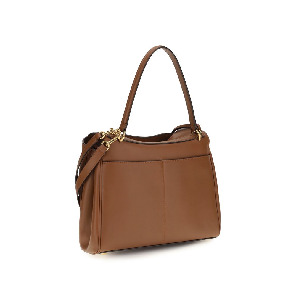 Brown Leather Rodeo Shoulder Bag with Removable Strap