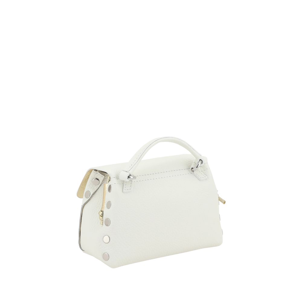 White Leather Shoulder Bag with Swivel Hook Closure