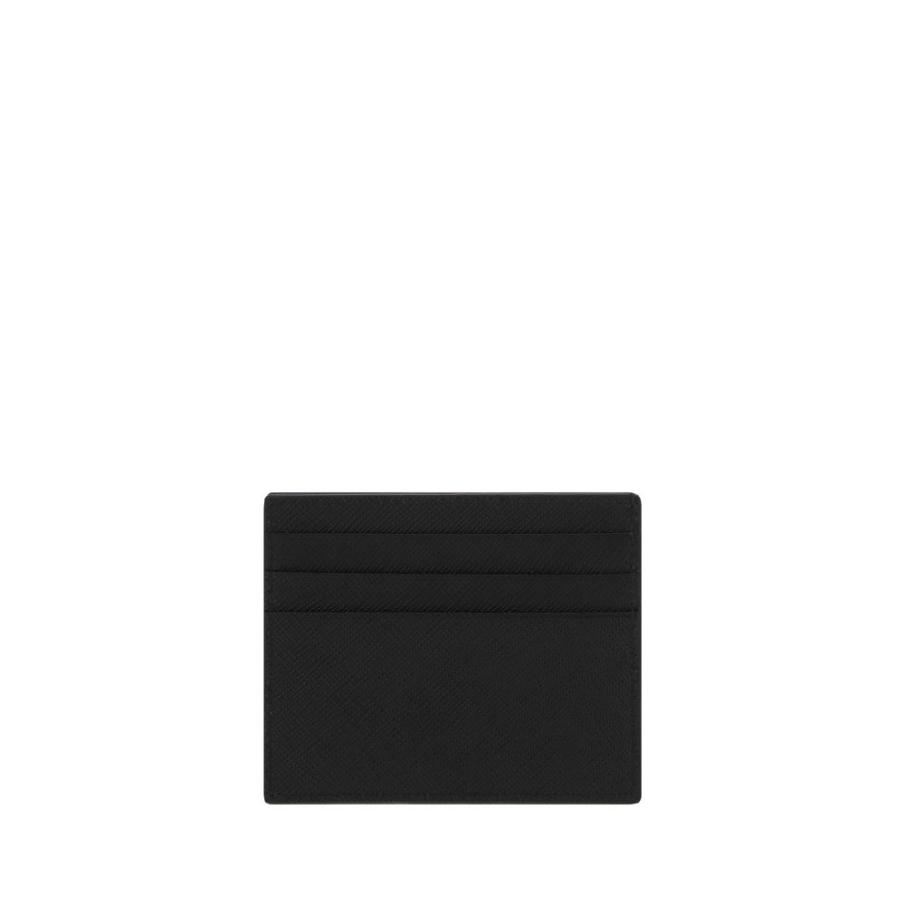 Schwarzes Leder Portemonnaie mit Kartenhalter von Prada