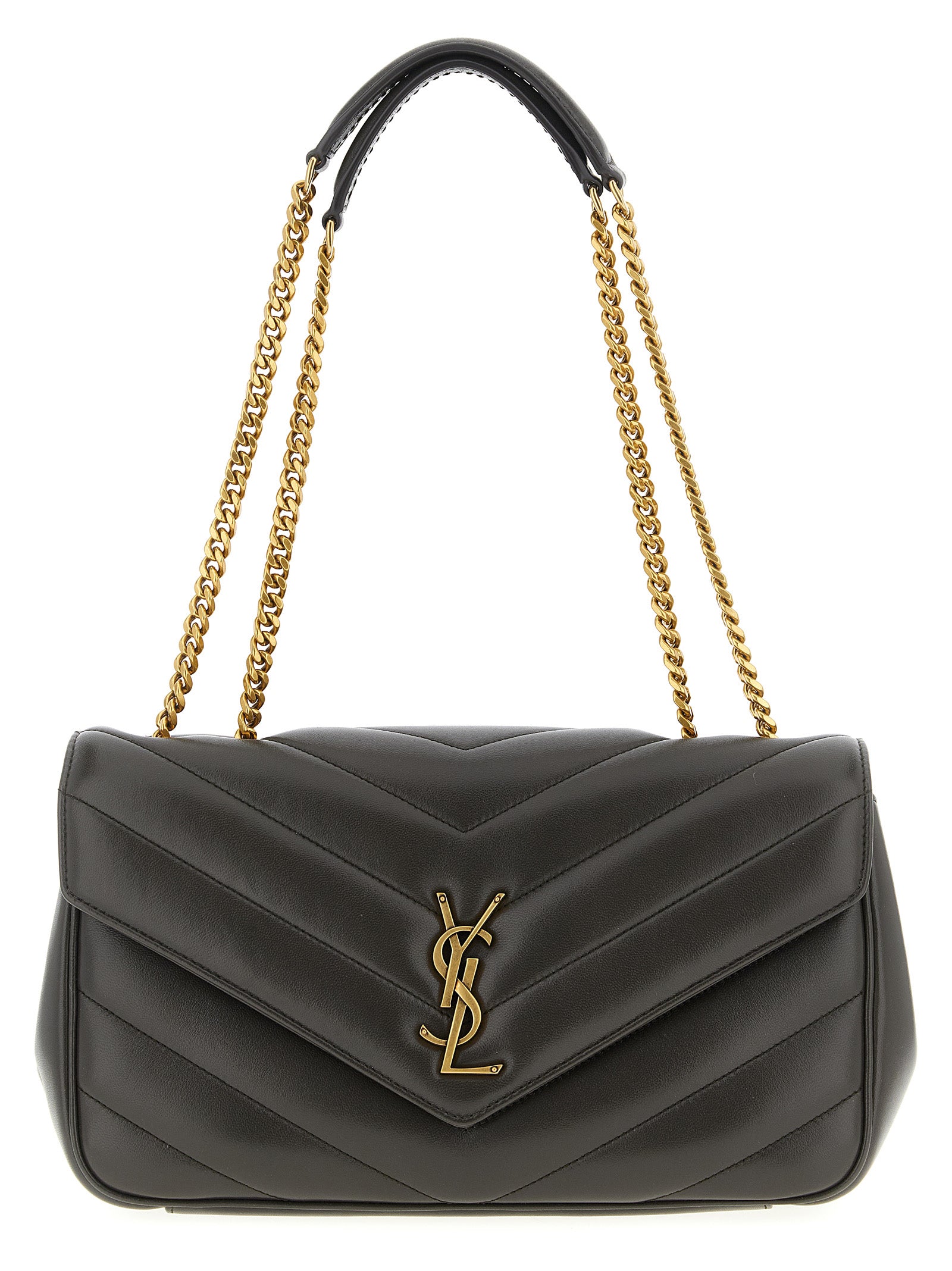 Saint Laurent Brown LouLou Medium Lambskin Shoulder Bag